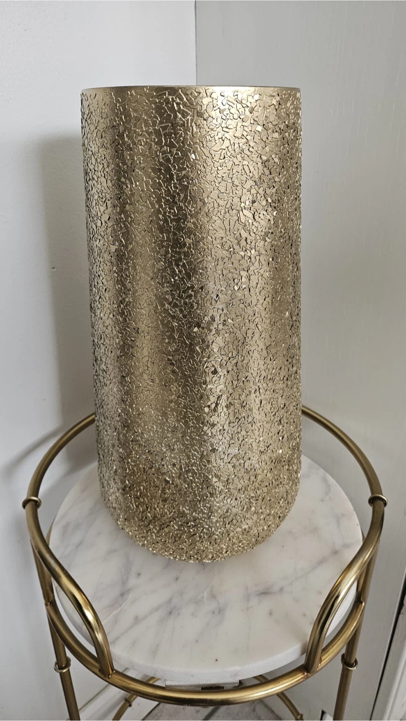 Gold Textured Cylinder Vase