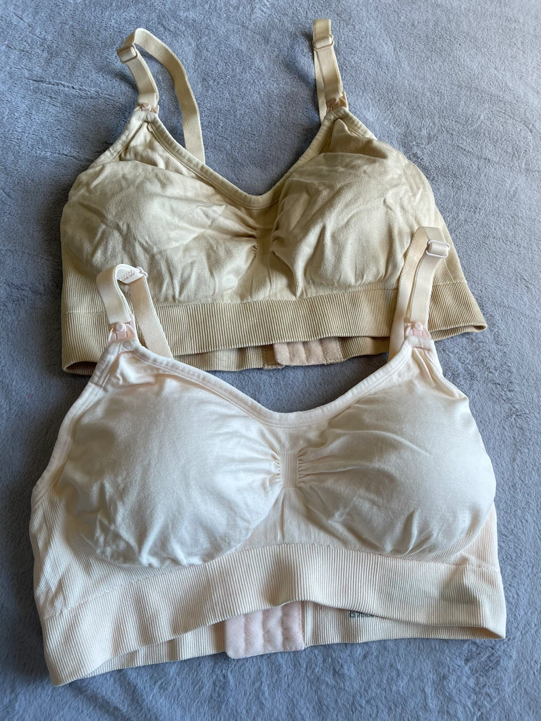Two Nursing Bras - Beige and Cream