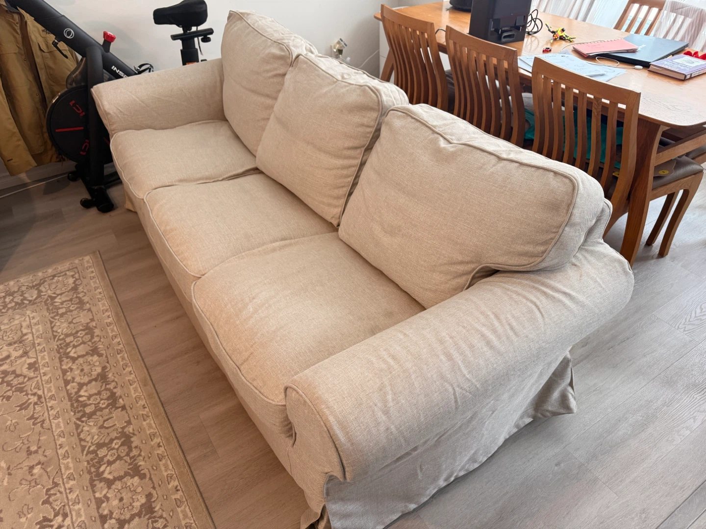 Comfortable 3-Seater Sofa in Beige