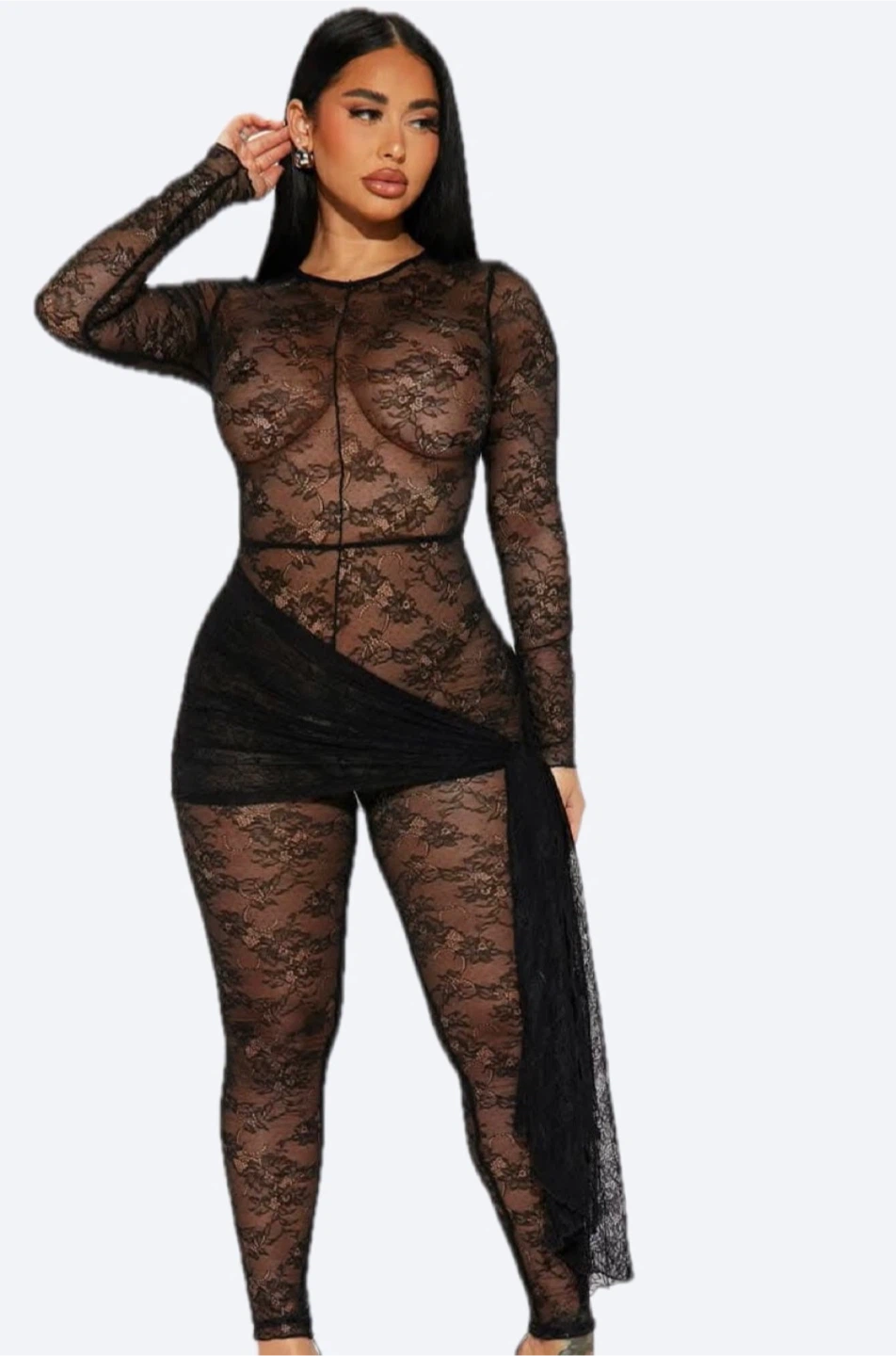 Black Lace Bodysuit Jumpsuit