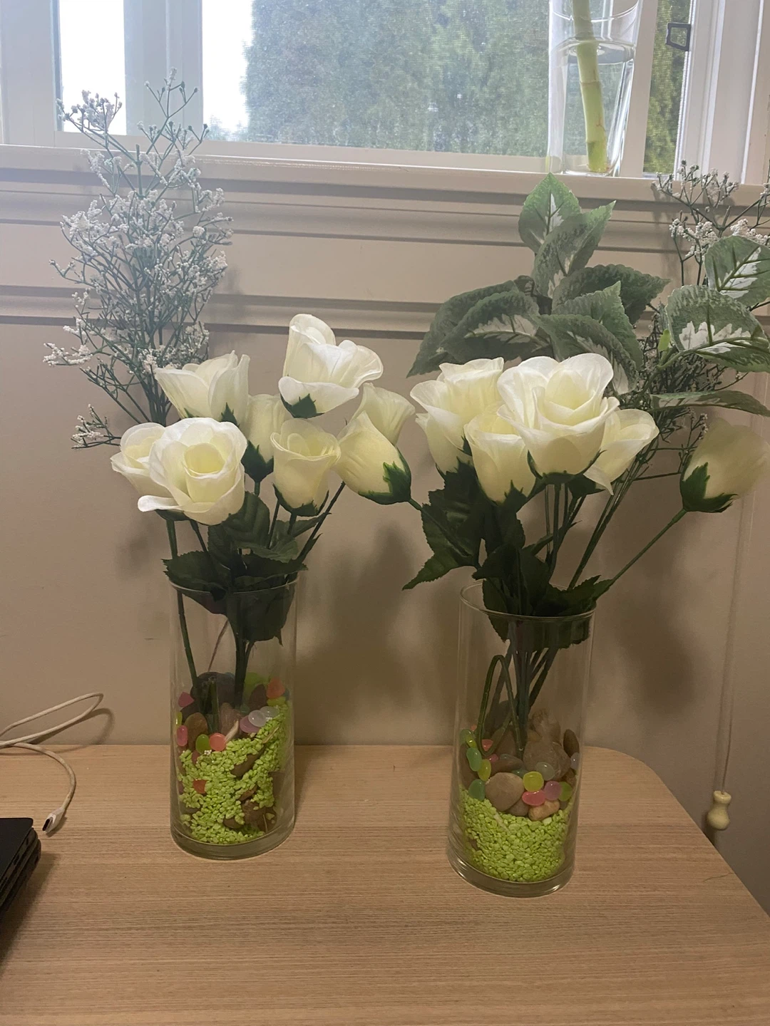 Set of 2 White Rose