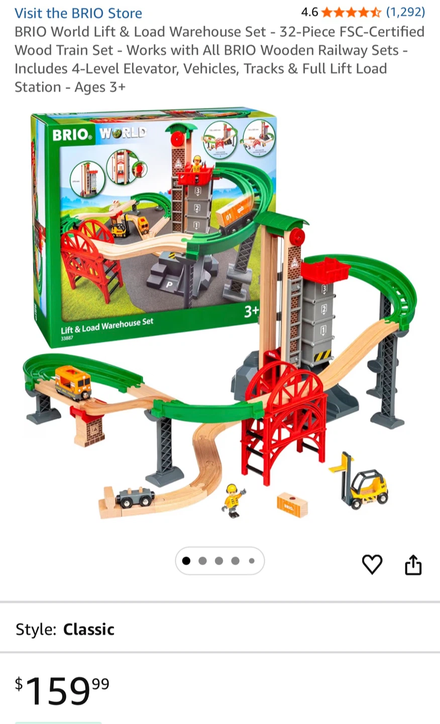 BRIO World Lift & Load Warehouse Set - Wooden Train Set - photo 4