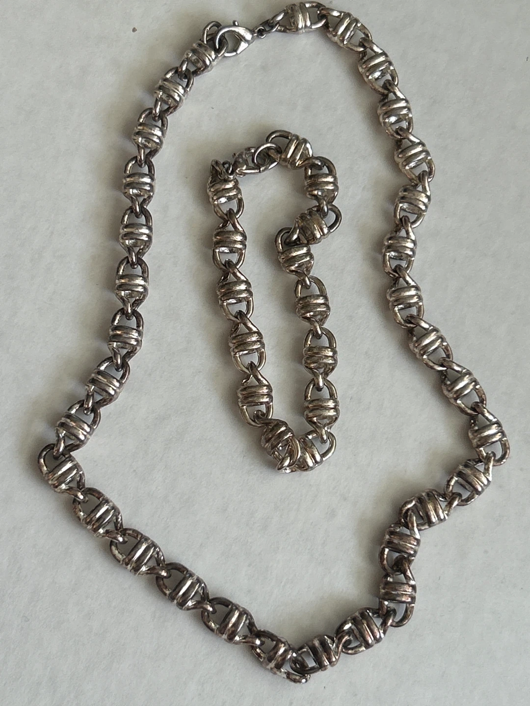 Silver-Toned Chain Necklace and Bracelet Set - photo 4