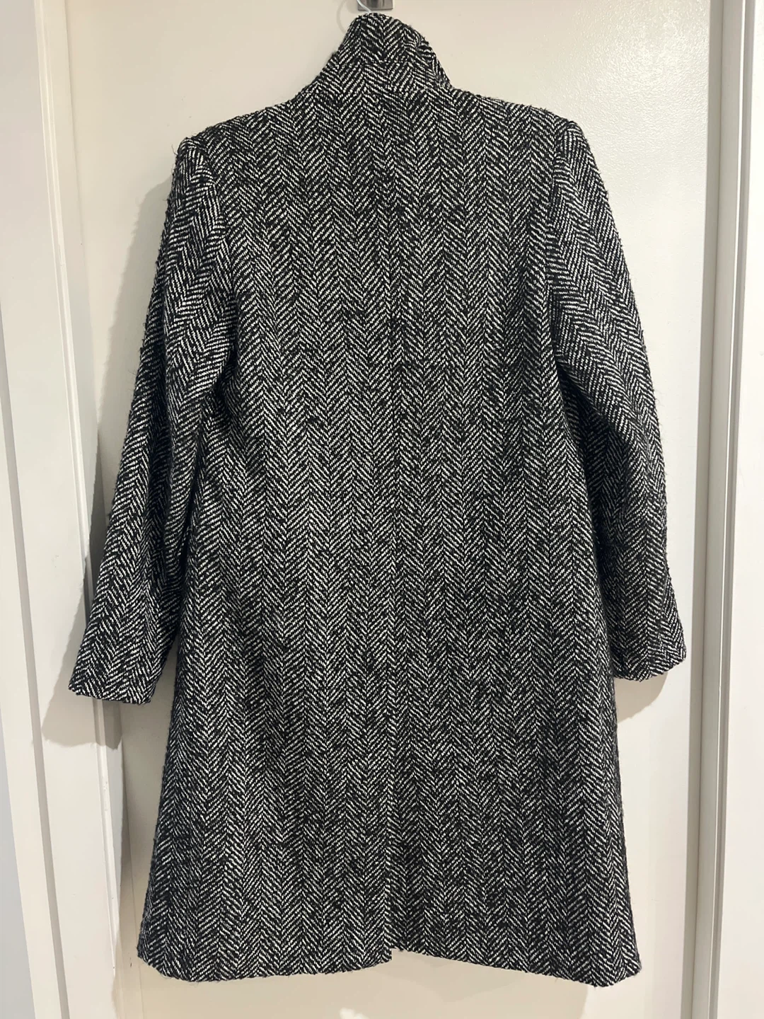 Black and White Herringbone Pea Coat  from Plenty- Small - photo 2