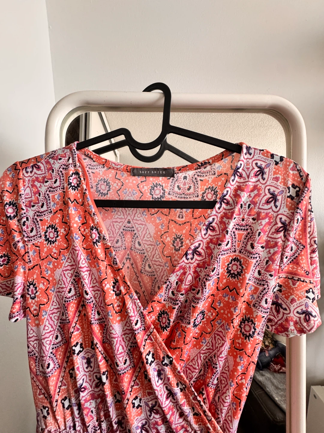 Suzy Shier Orange Patterned Maxi Dress XS - photo 3