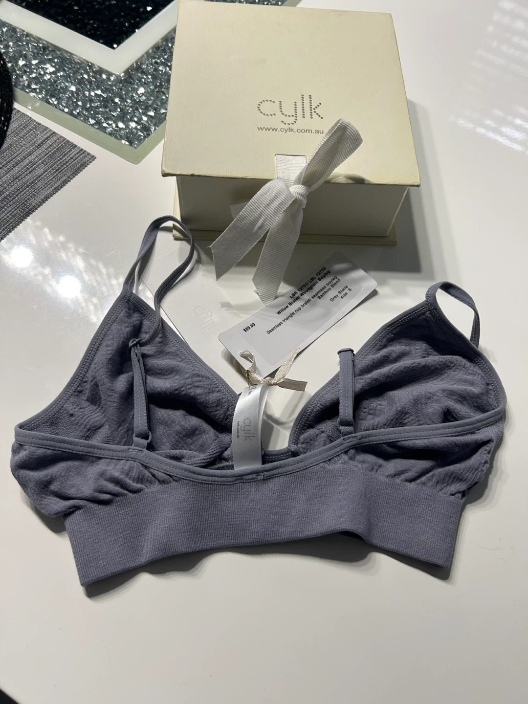 Cylk Seamless Triangle Cup Bralet - Grey Stone - Size S