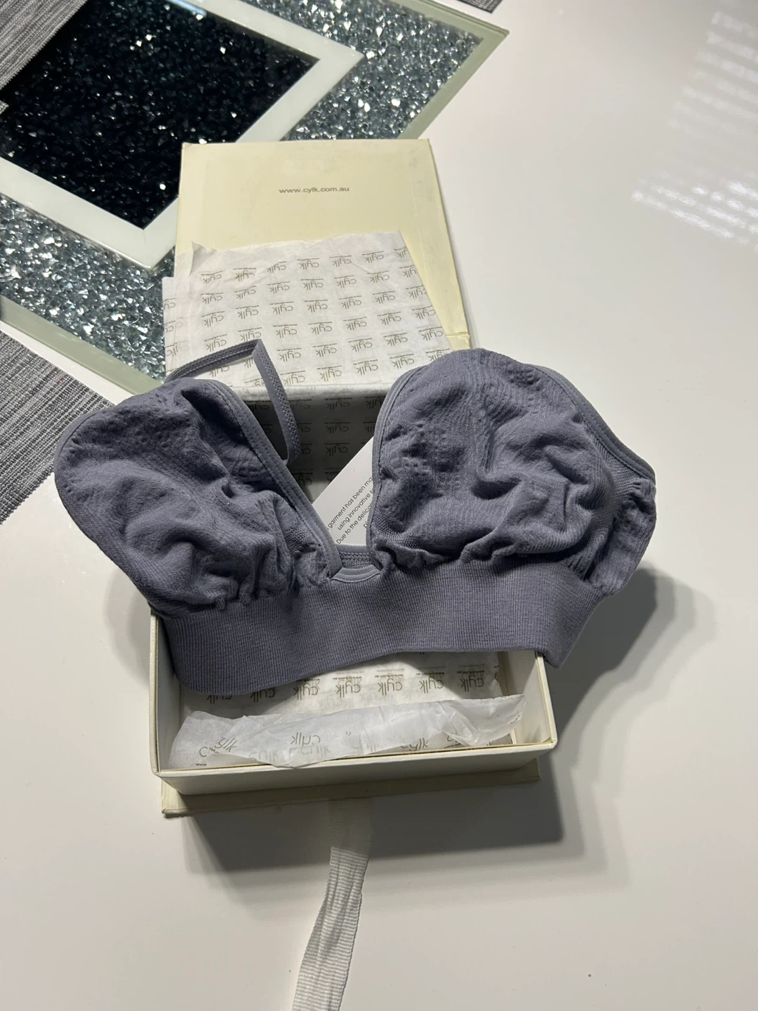 Cylk Seamless Triangle Cup Bralet - Grey Stone - Size S - photo 2