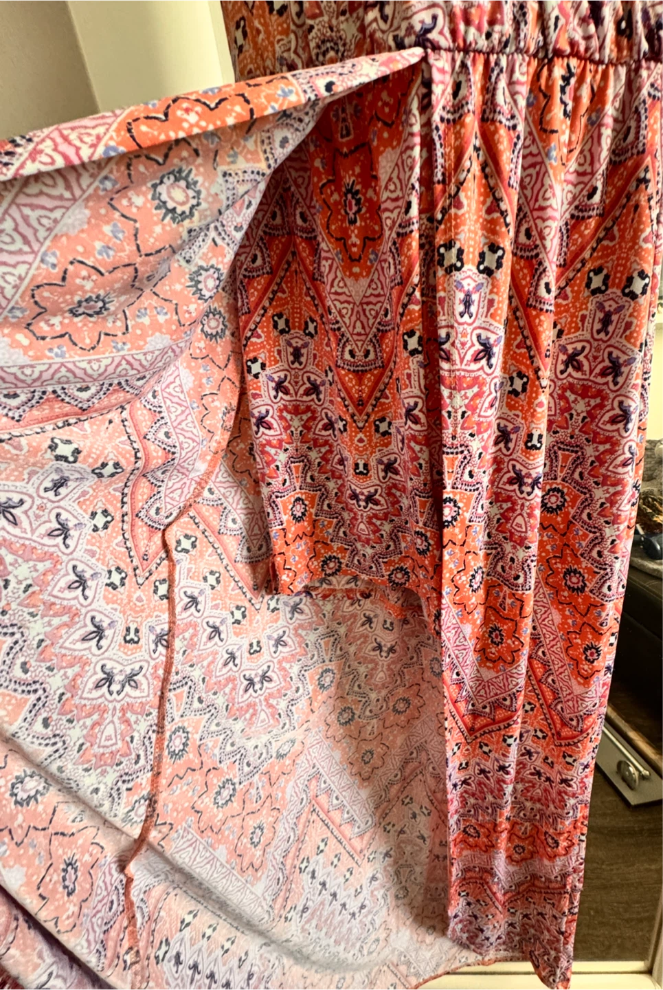Suzy Shier Orange Patterned Maxi Dress XS - photo 2