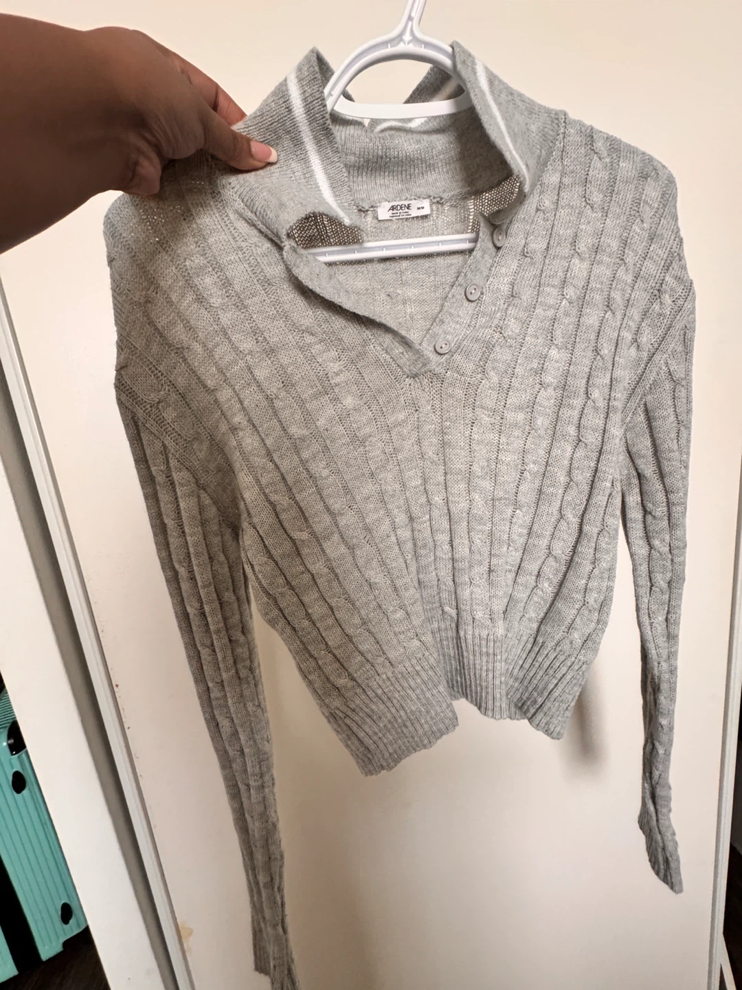 Ardene Grey Cable Knit Sweater M/M