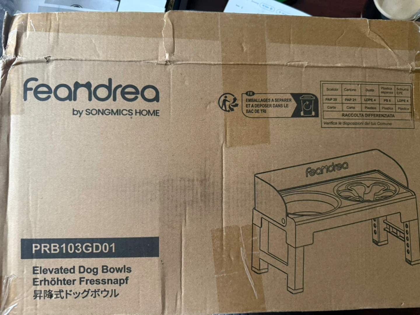 NIB Feandria Elevated Dog Bowls with 2 Stainless Steel Bowls - photo 3