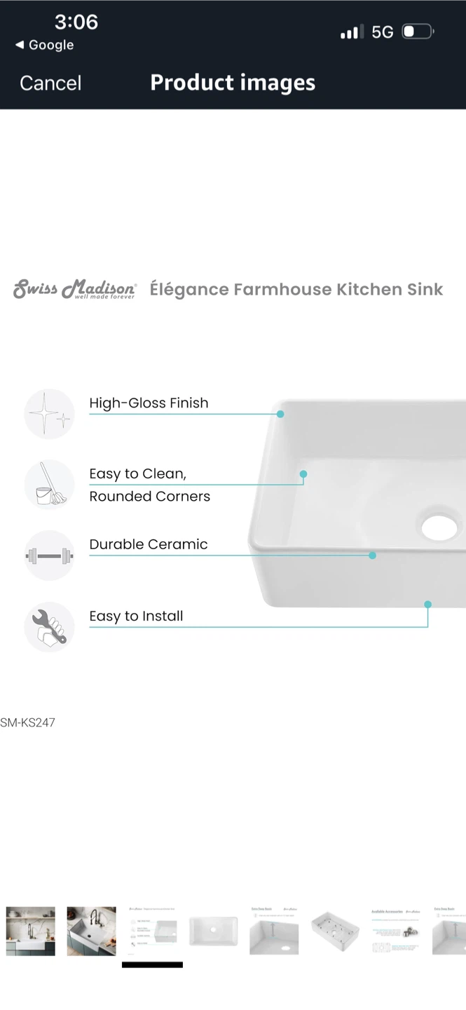New Swiss Madison Élégance Farmhouse Kitchen Sink - photo 3