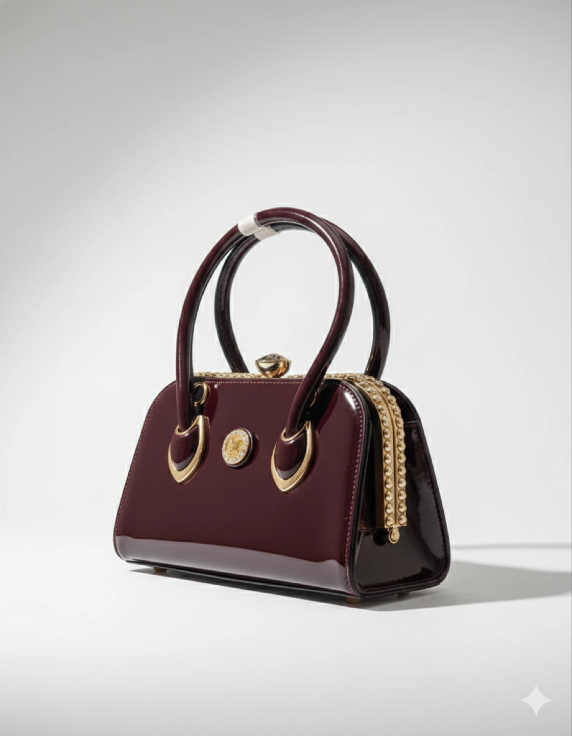 Chic Top-Handle Handbag - Deep Burgundy