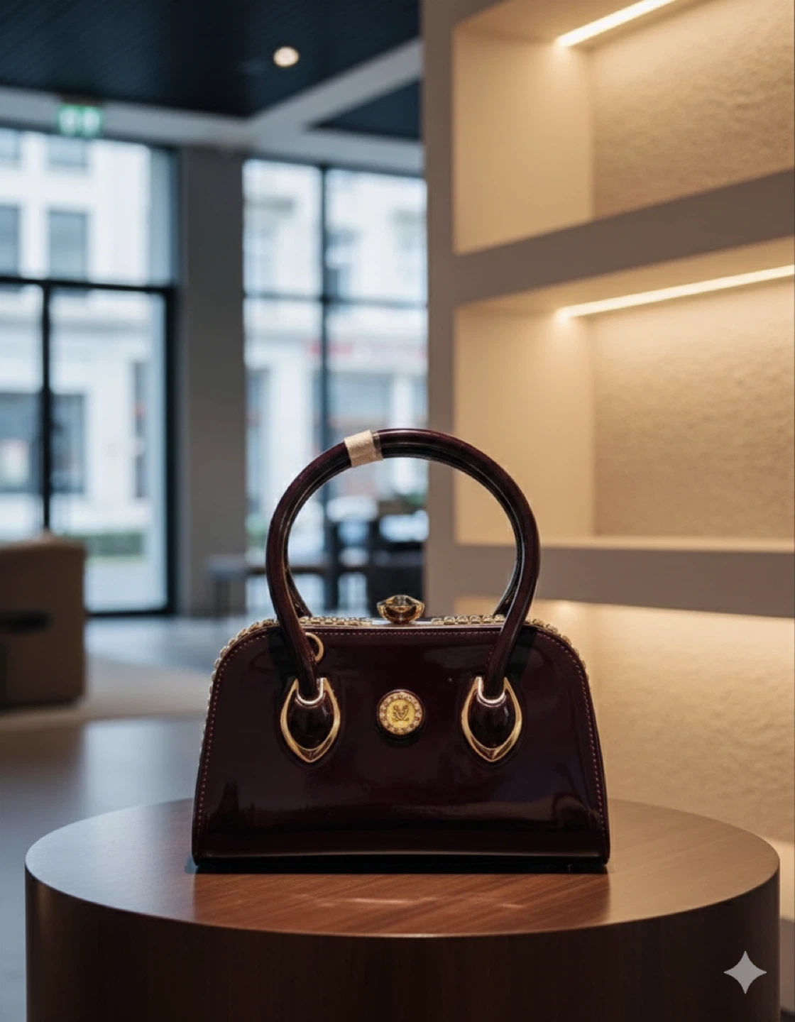 Chic Top-Handle Handbag - Deep Burgundy - photo 4