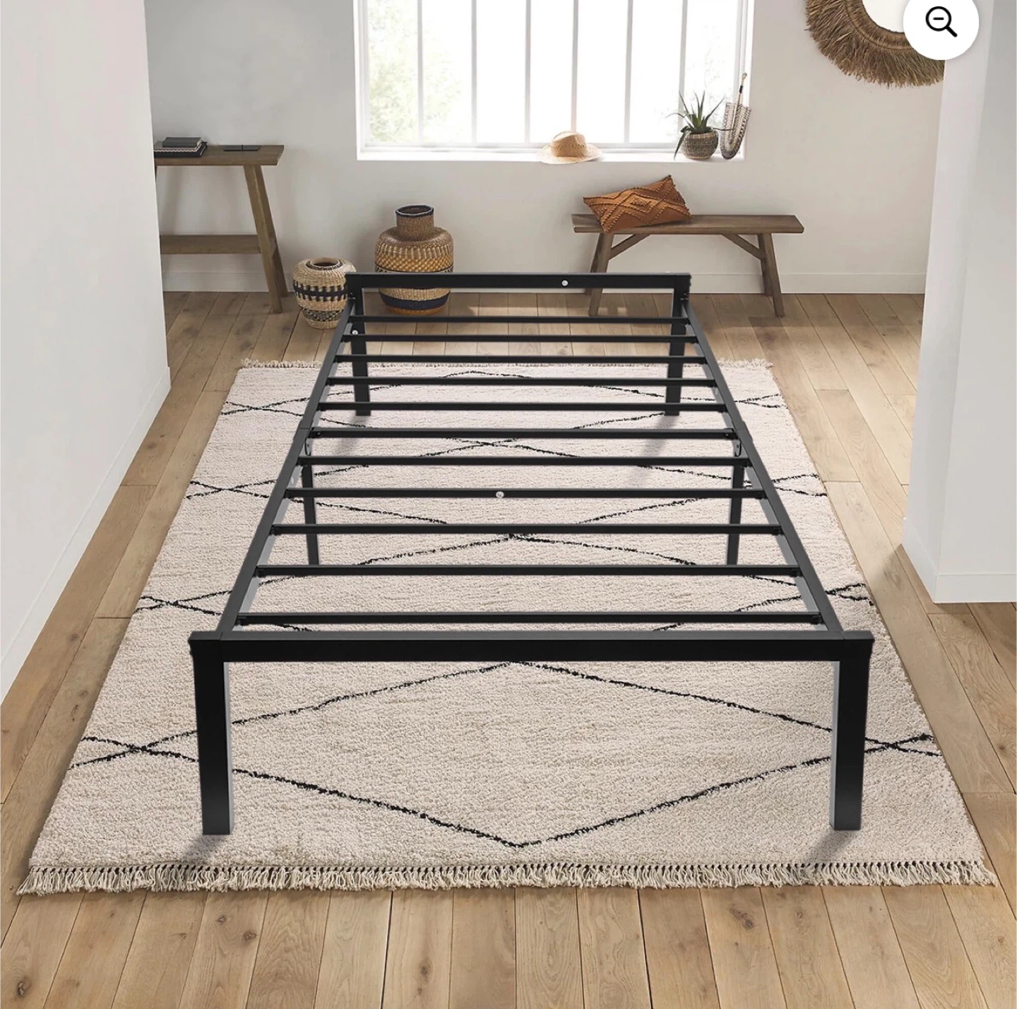 Black Metal Bed Frame and 2 mattress - photo 2