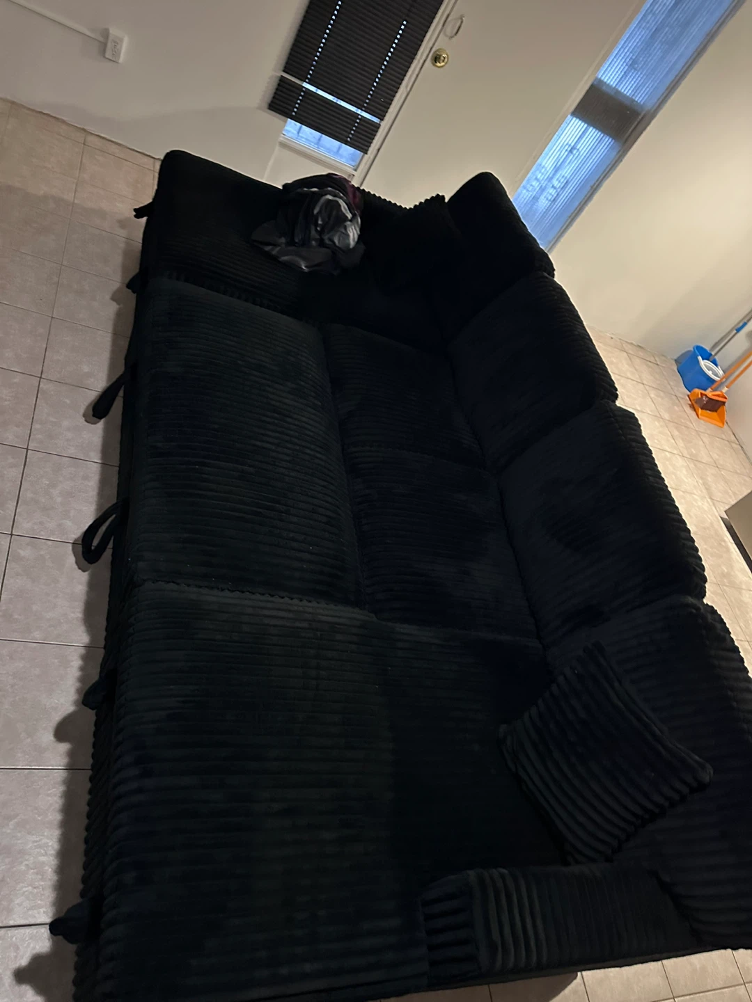 Black Corduroy Sectional Sofa