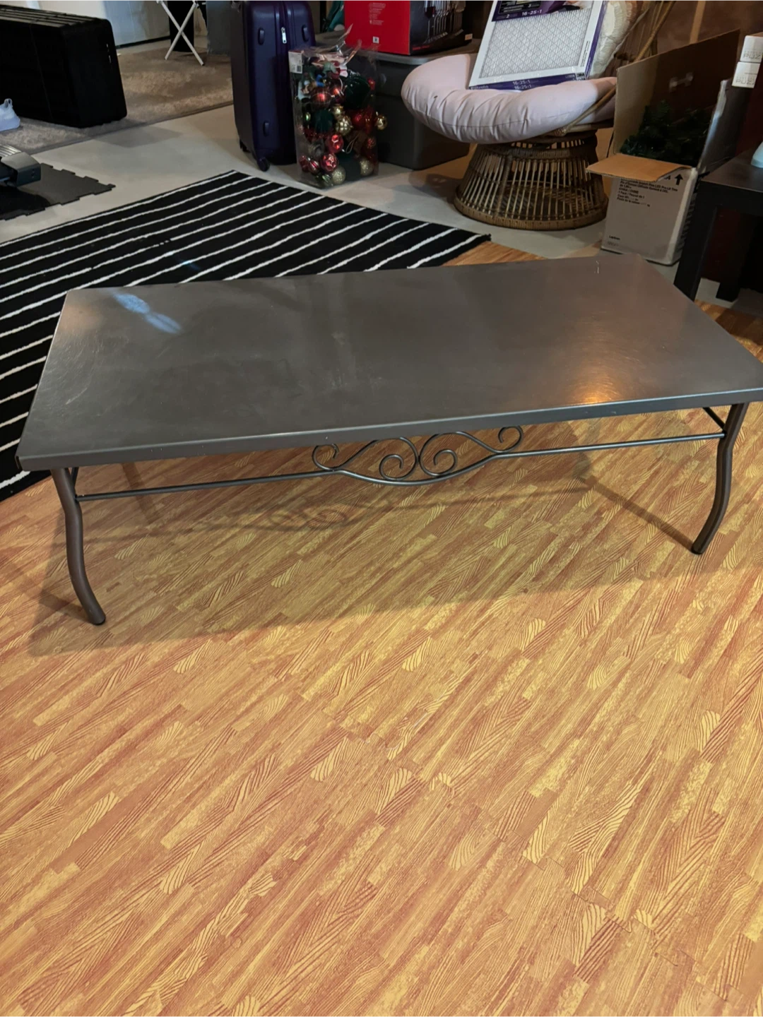 Metal Coffee Table with Scrollwork Detail - photo 2