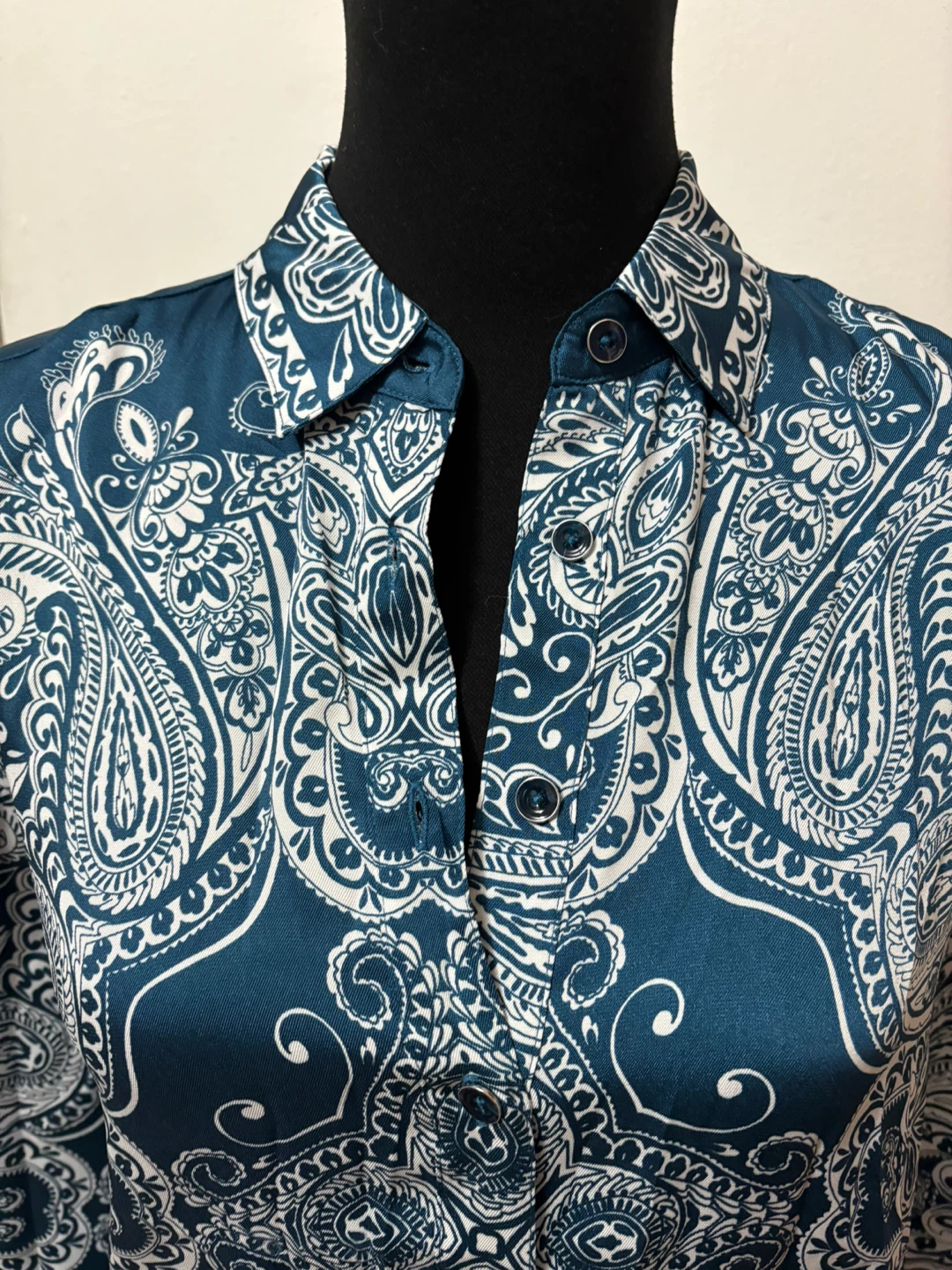 Chico's Teal & White Paisley Print Button-Up Shirt - photo 4