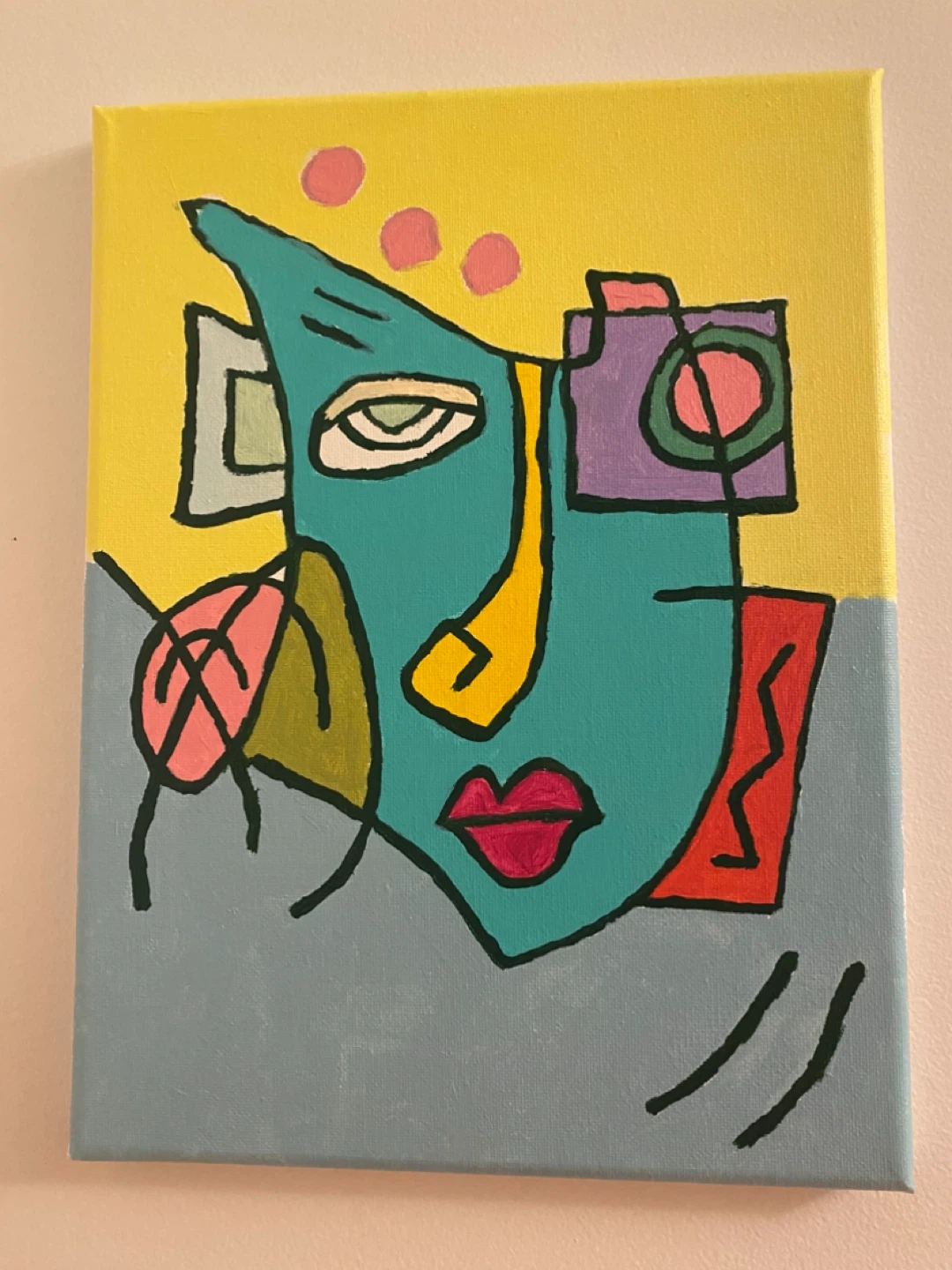 Abstract Face Canvas Painting