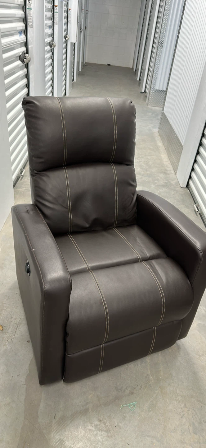 Brown Faux Leather Recliner Chair