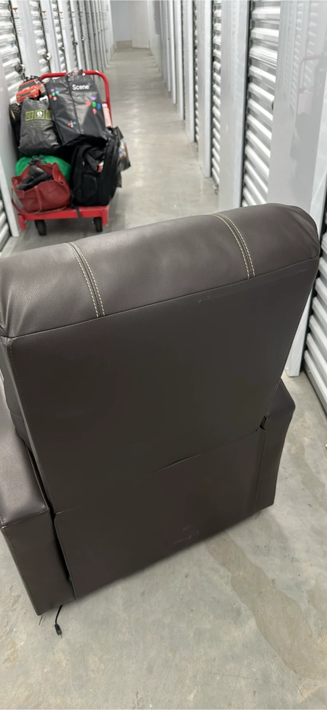 Brown Faux Leather Recliner Chair - photo 4