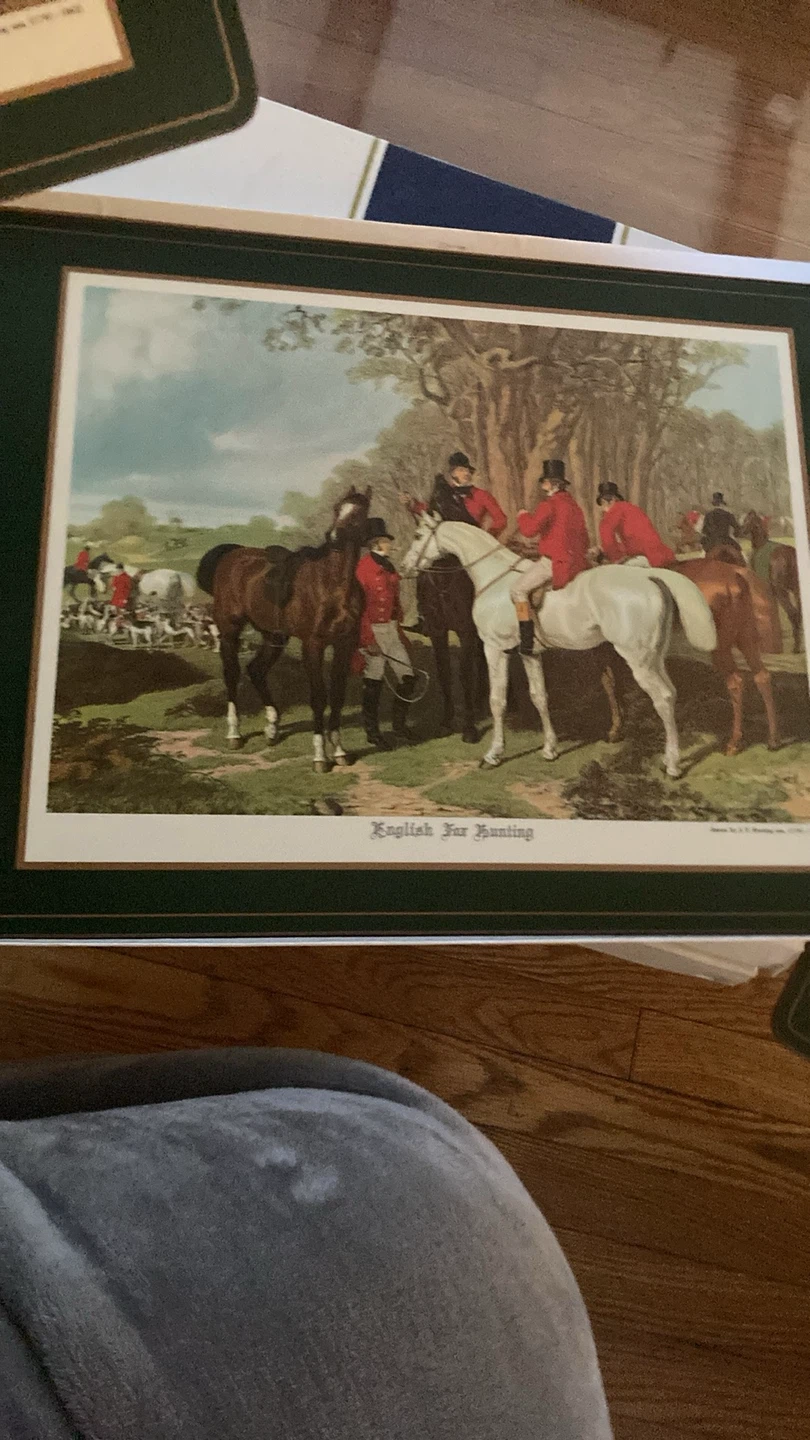Place mats.English Fox Hunting Art Print Set - photo 3