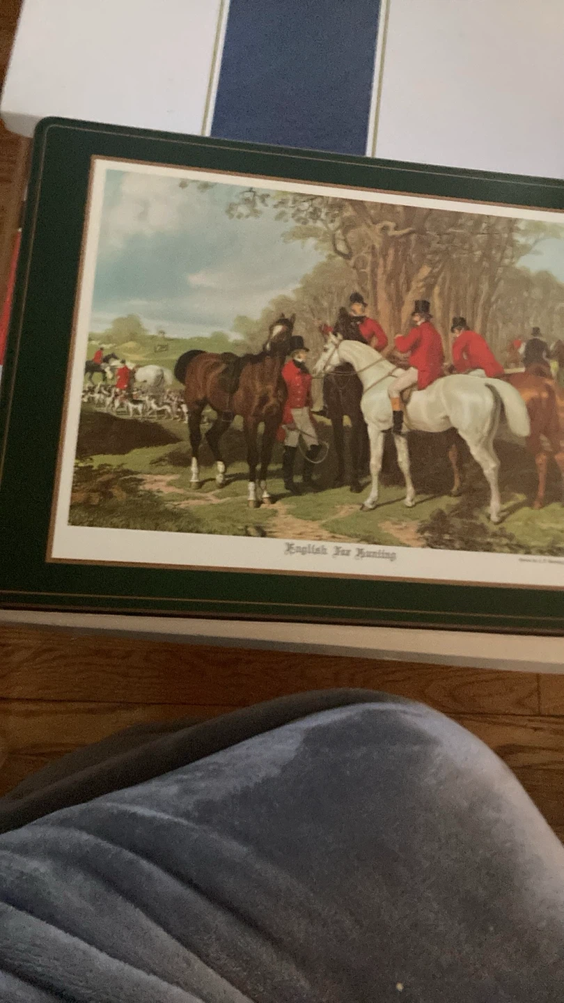 Place mats.English Fox Hunting Art Print Set - photo 5