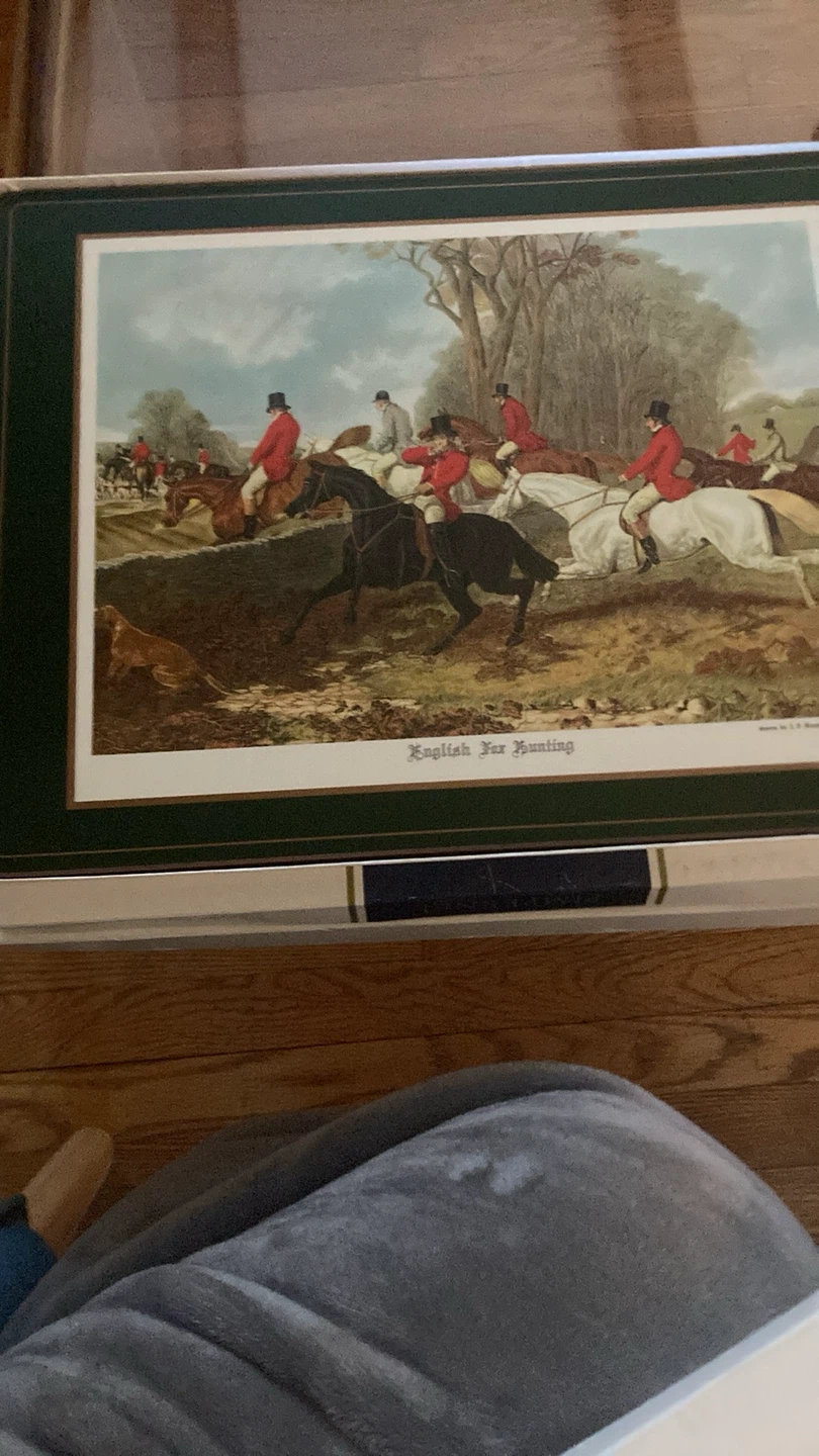 Place mats.English Fox Hunting Art Print Set - photo 2