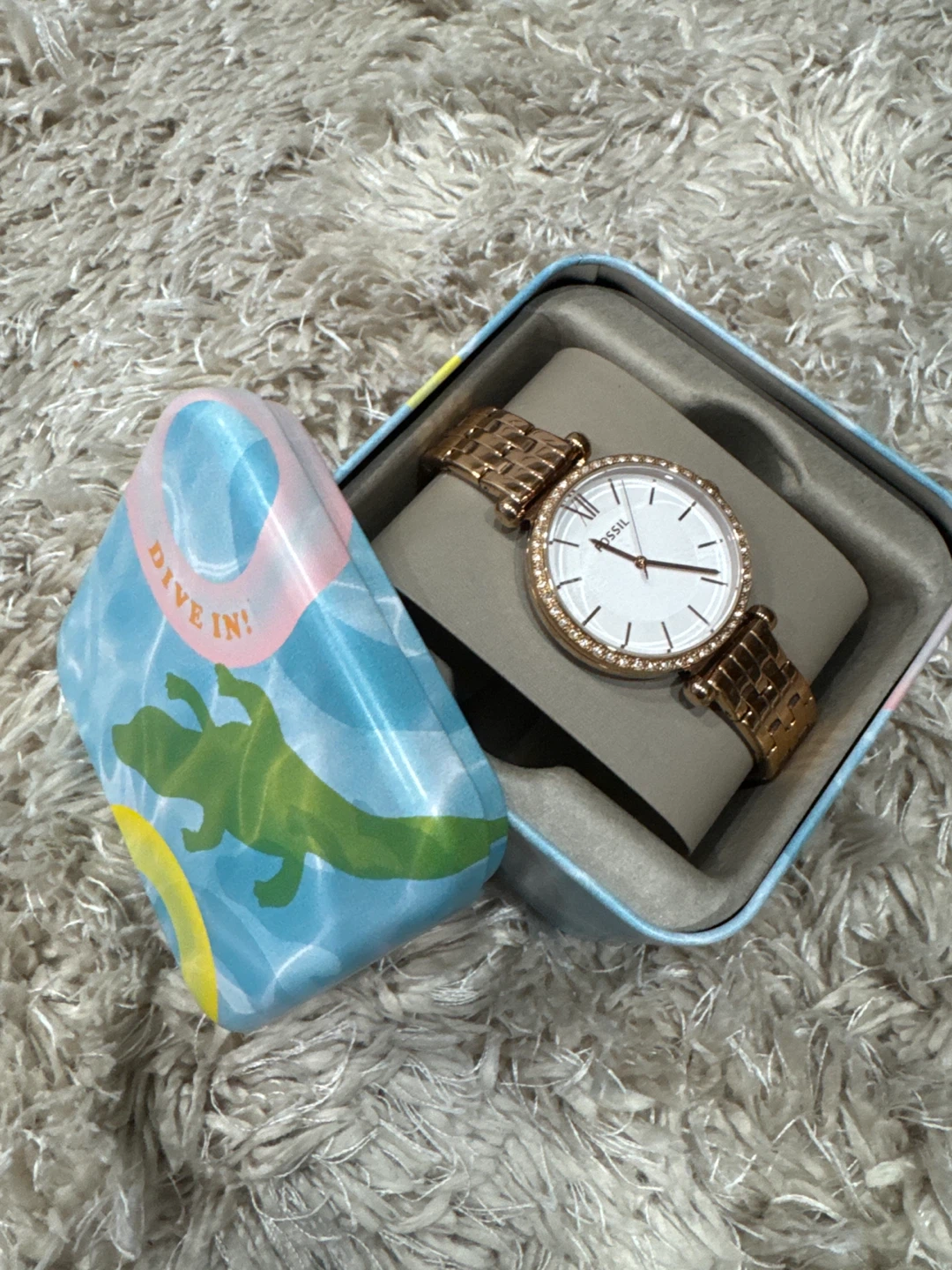 Fossil Gold Tone Women’s Watch with Crystal Bezel