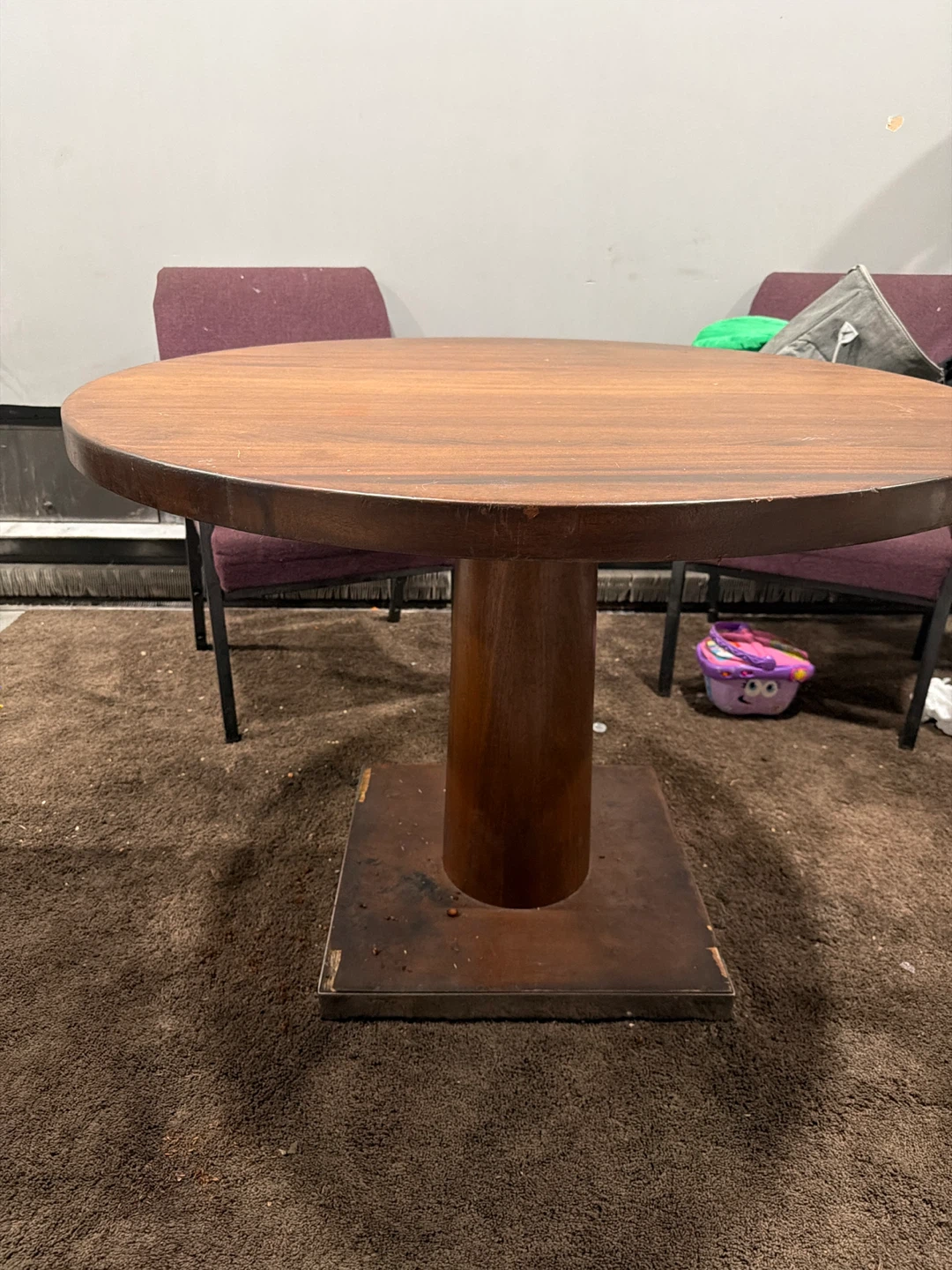 Round Wood Pedestal Dining Table - photo 2