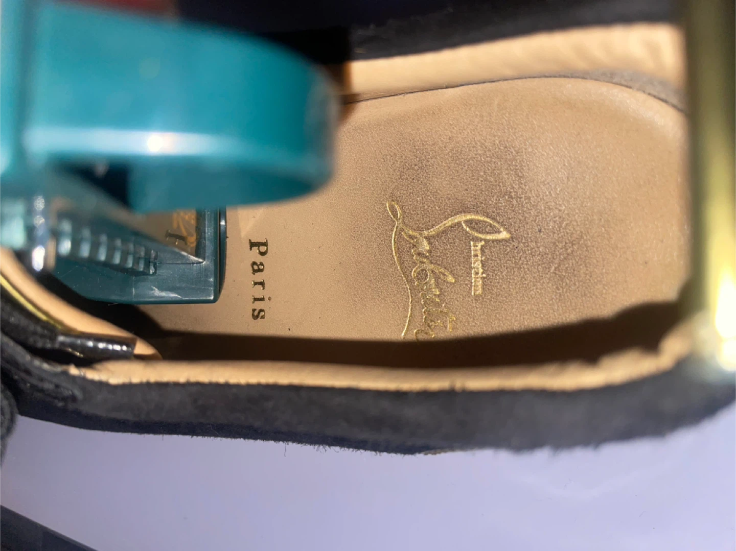 Christian Louboutin Black Suede Gold Studded Sneakers - photo 3