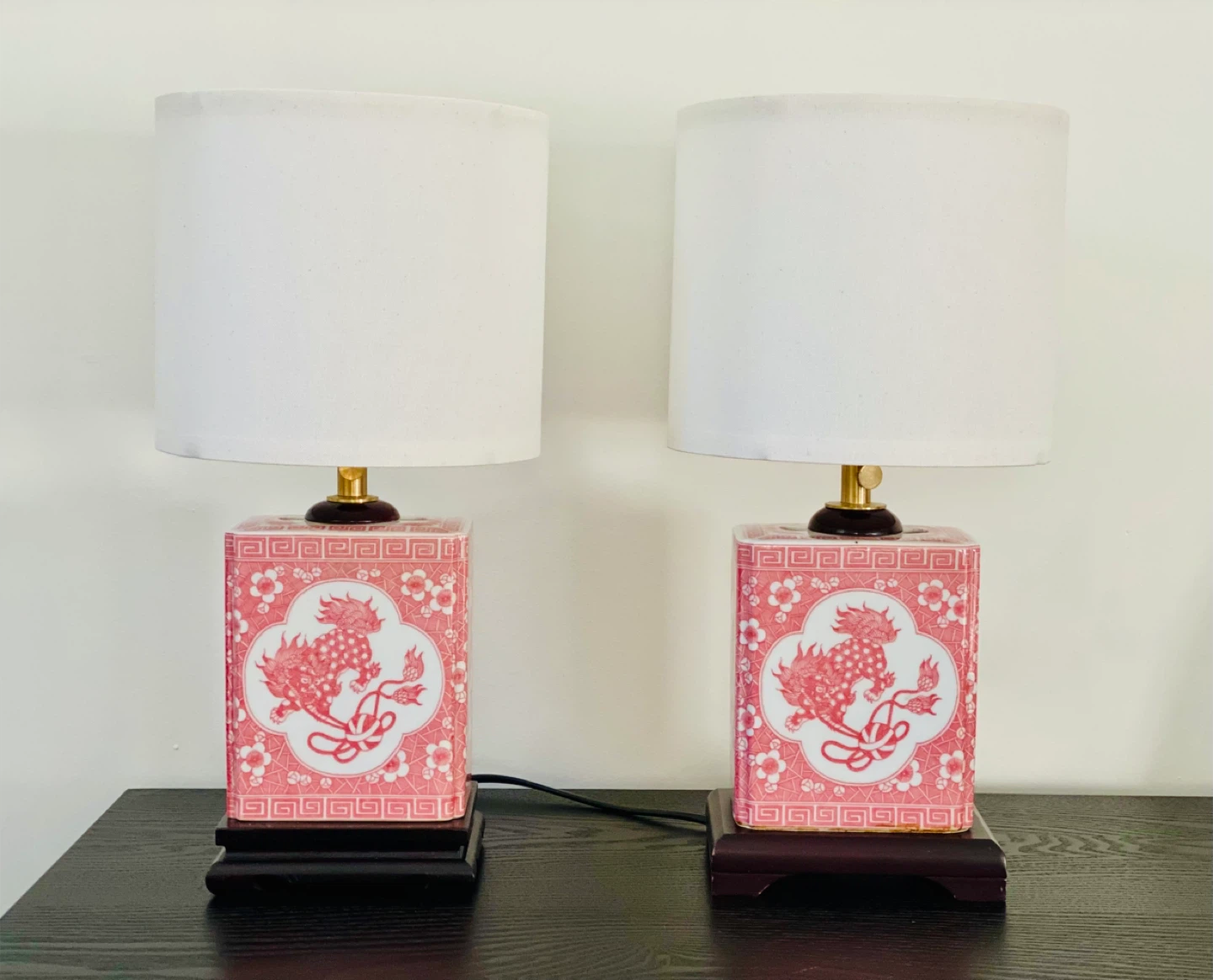 RARE CUSTOM VINTAGE CHINESE PORCELAIN LAMPS