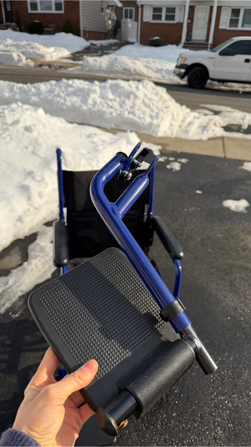 Blue Lightweight Transport Wheelchair - photo 2
