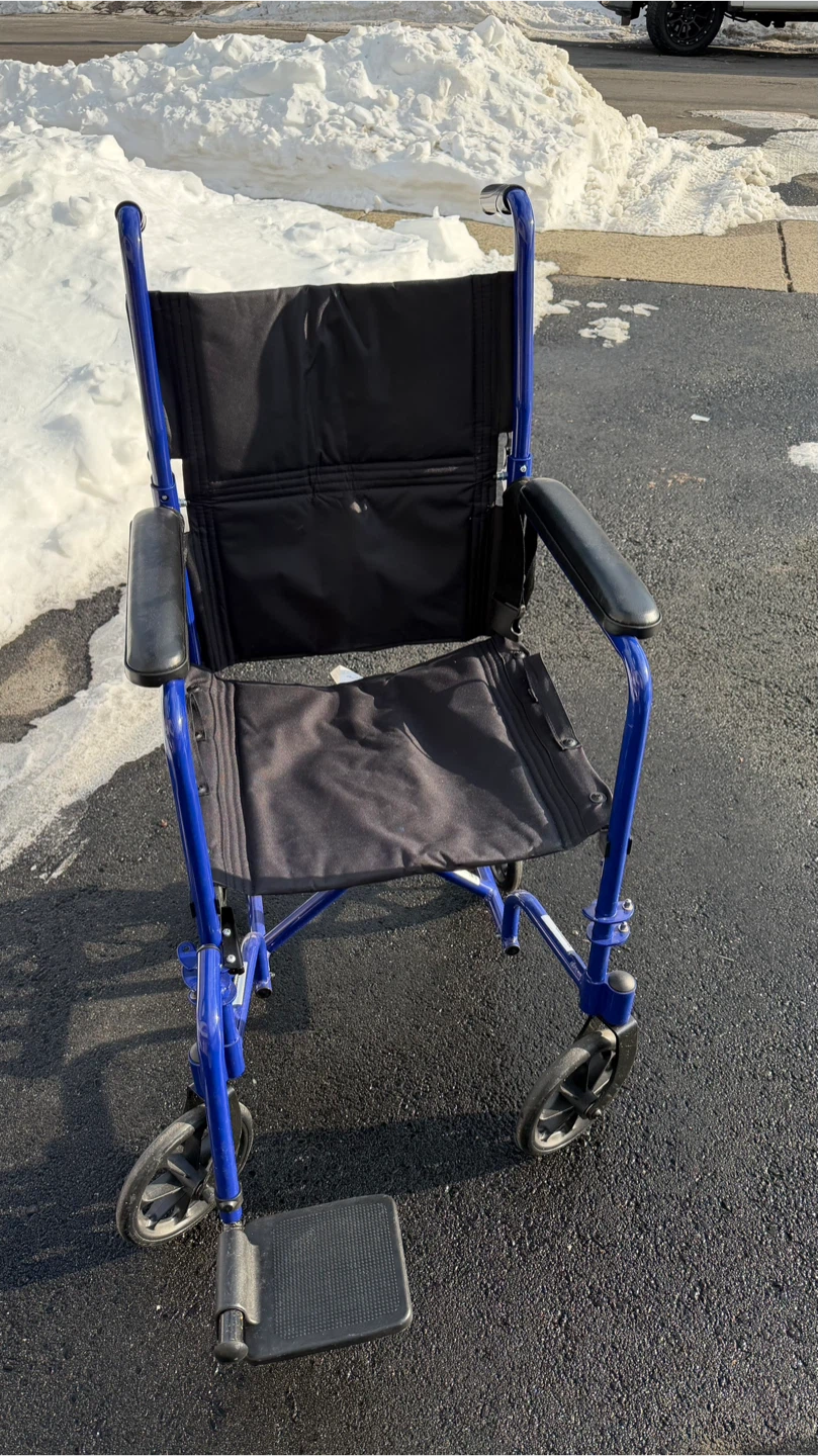 Blue Lightweight Transport Wheelchair - photo 5