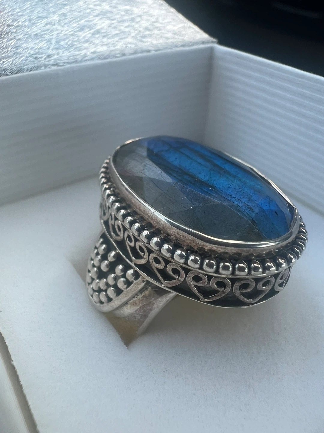 Oval Labradorite Sterling Silver Ring - photo 2