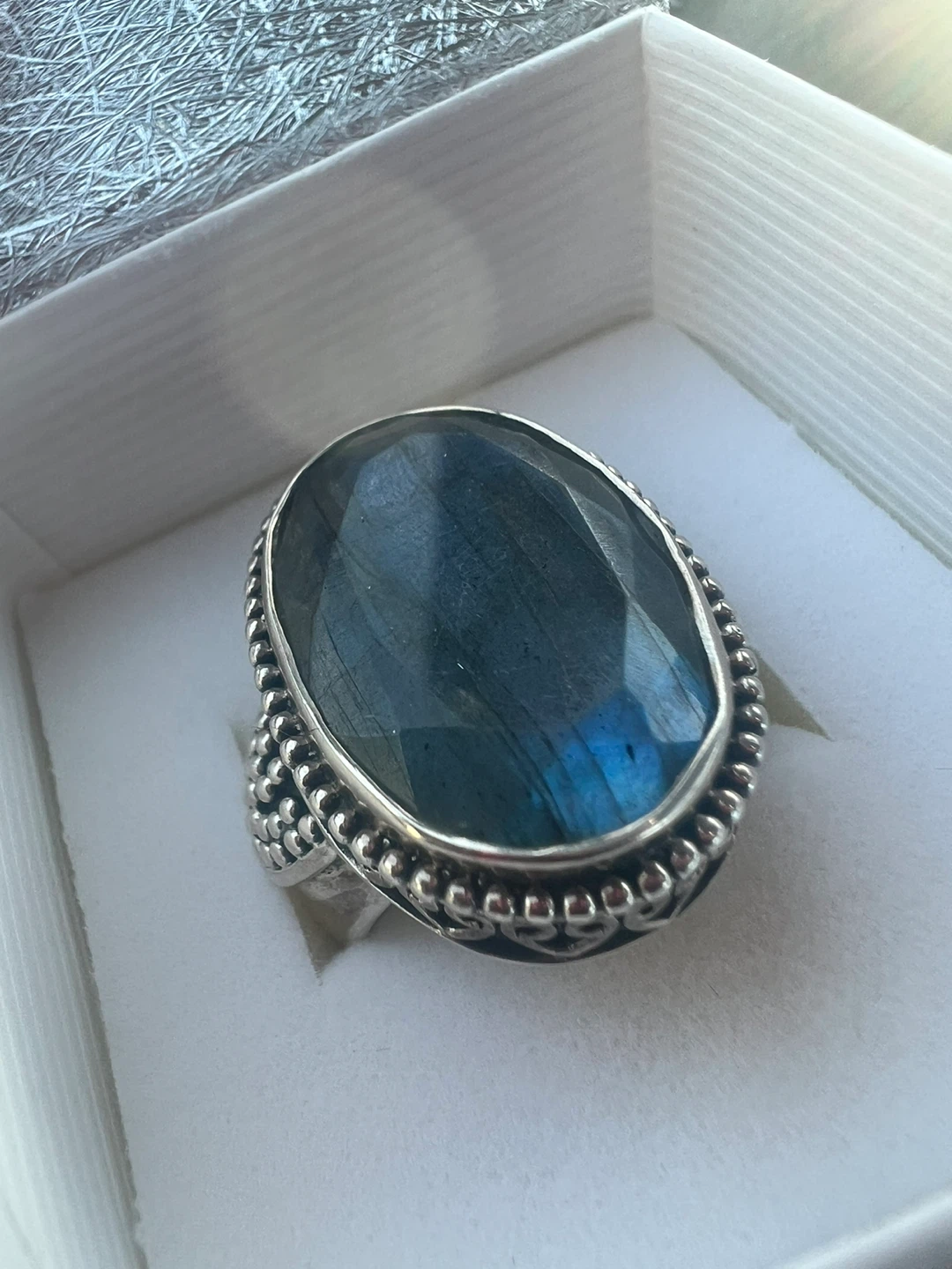 Oval Labradorite Sterling Silver Ring - photo 4