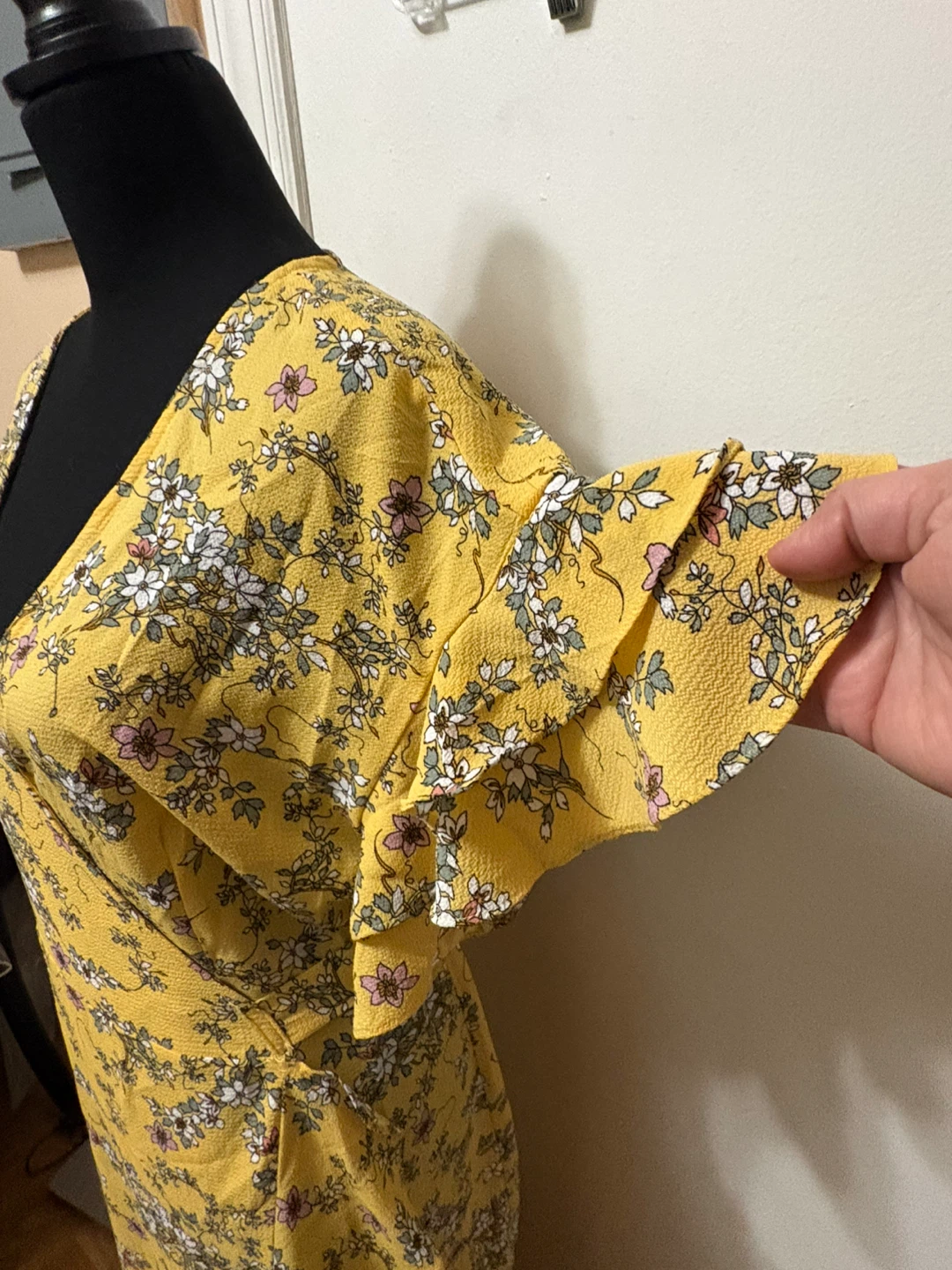 Max Studio Yellow Floral Wrap Dress - XL - photo 3