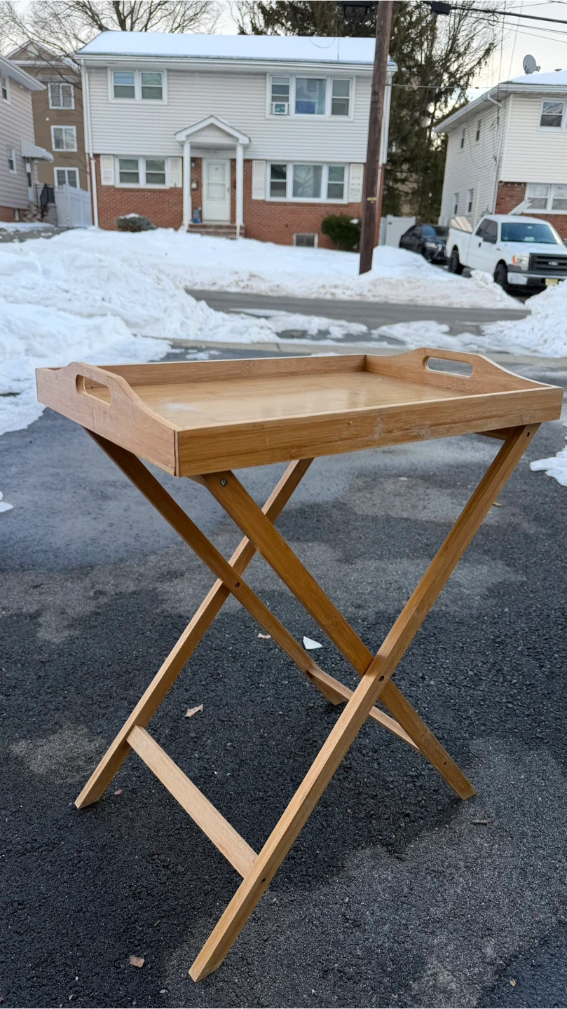Bamboo TV Tray Table with Folding Legs