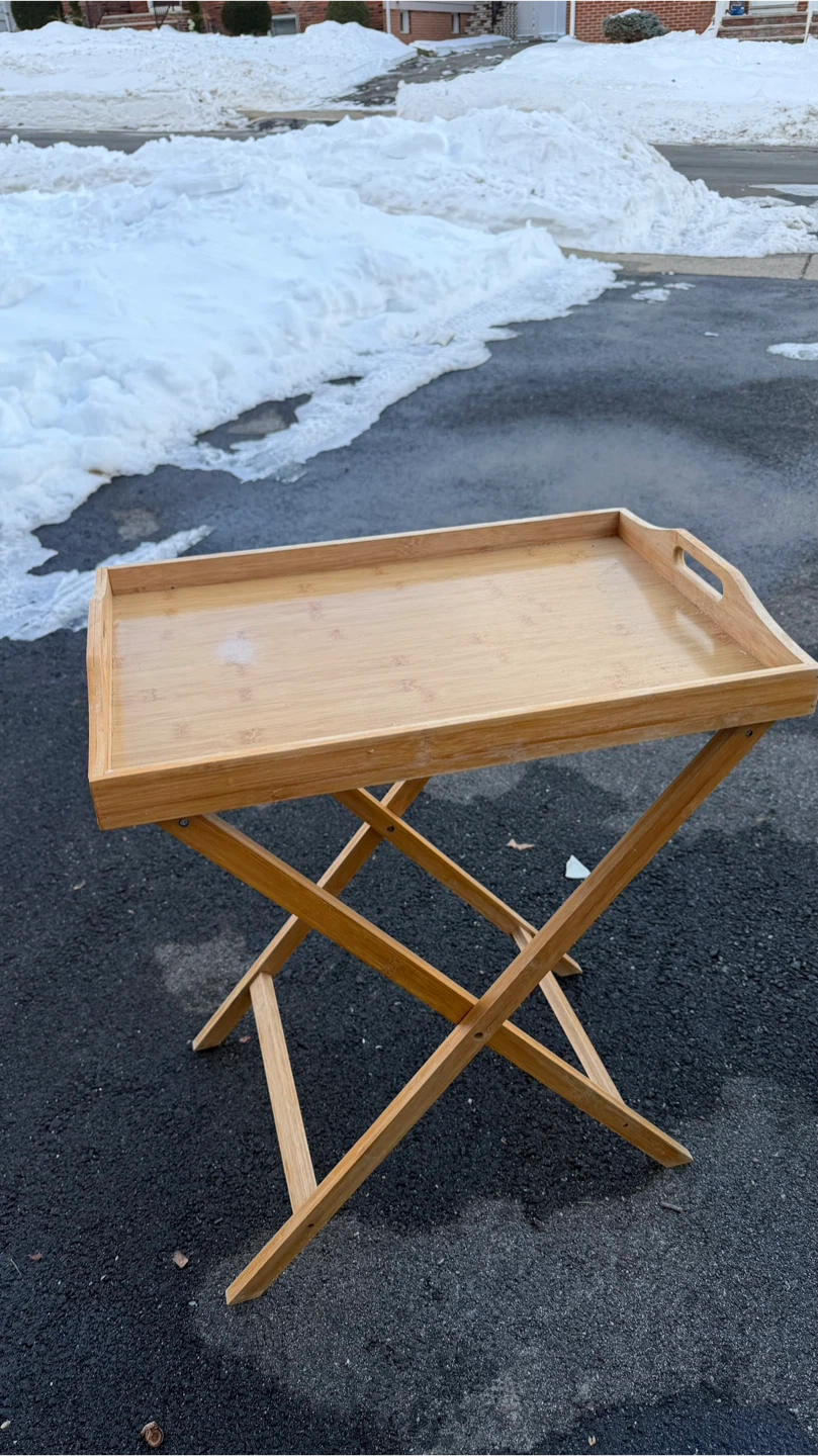 Bamboo TV Tray Table with Folding Legs - photo 4