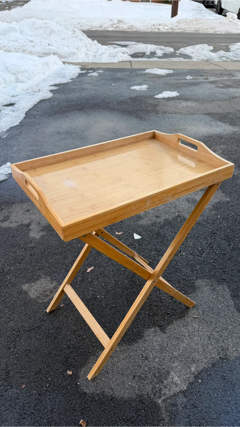Bamboo TV Tray Table with Folding Legs - photo 2