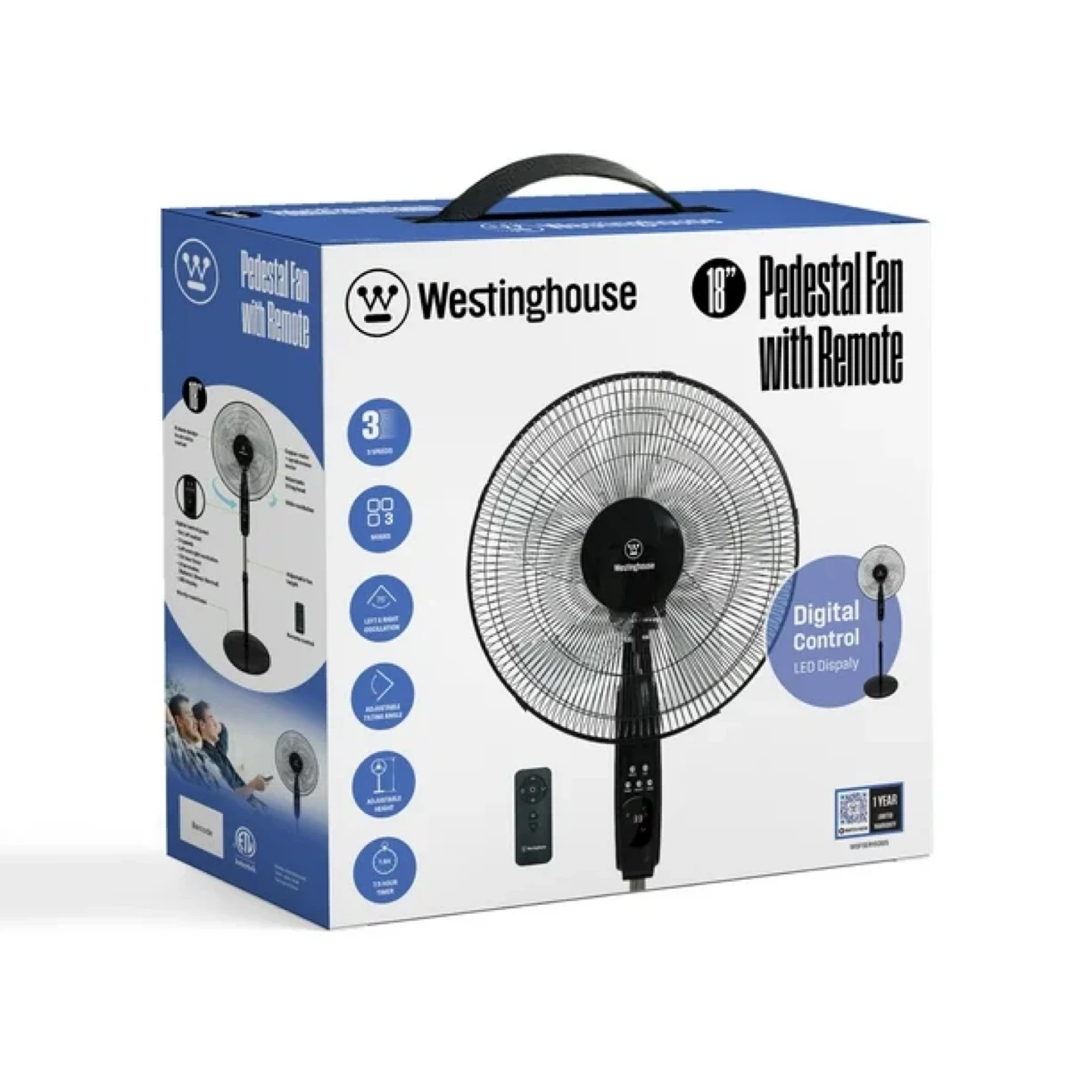 BRAND NEW westinghouse 18in digital control led w remote fan