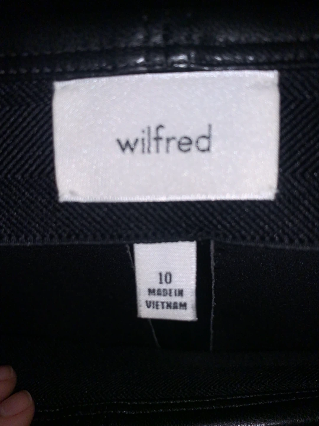 Wilfred Black Leather Skirt Size 10