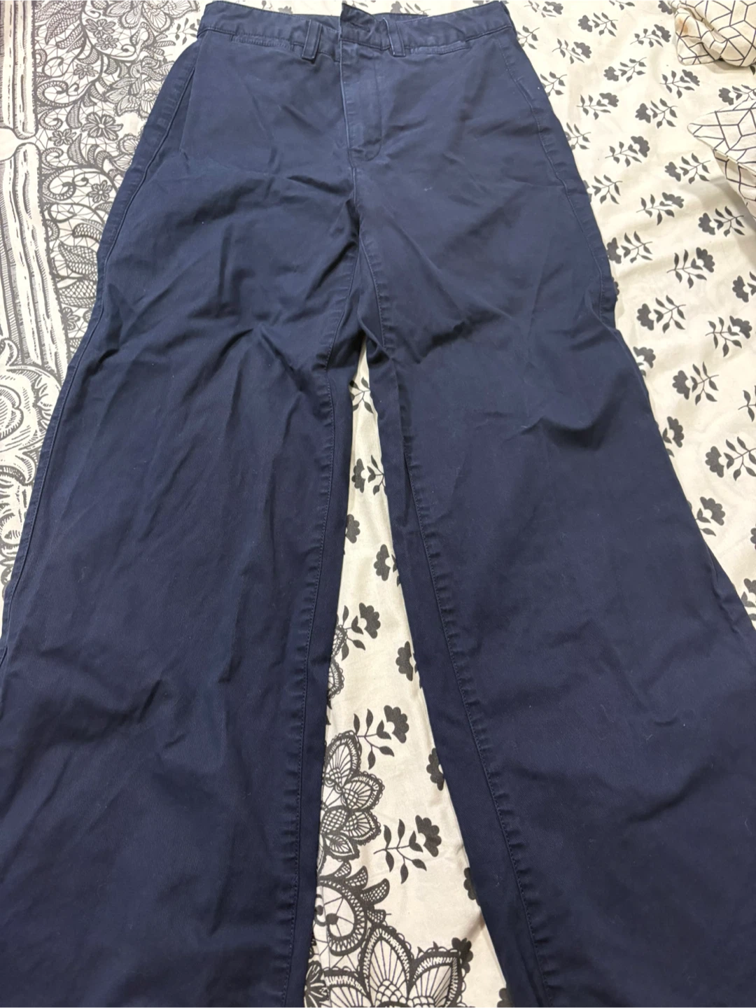 GAP High Rise Wide Leg Ankle Pants - Navy - photo 2