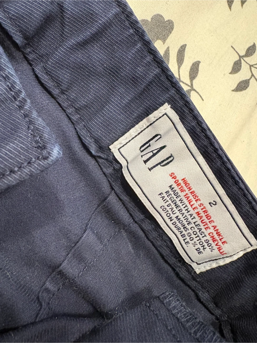 GAP High Rise Wide Leg Ankle Pants - Navy