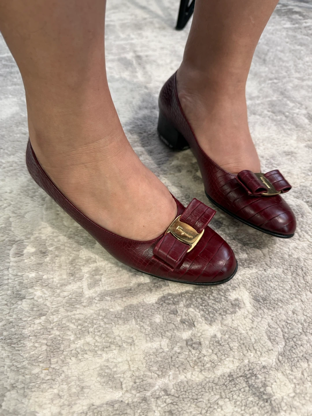 Salvatore Ferragamo Women's Burgundy Leather Heels - photo 3