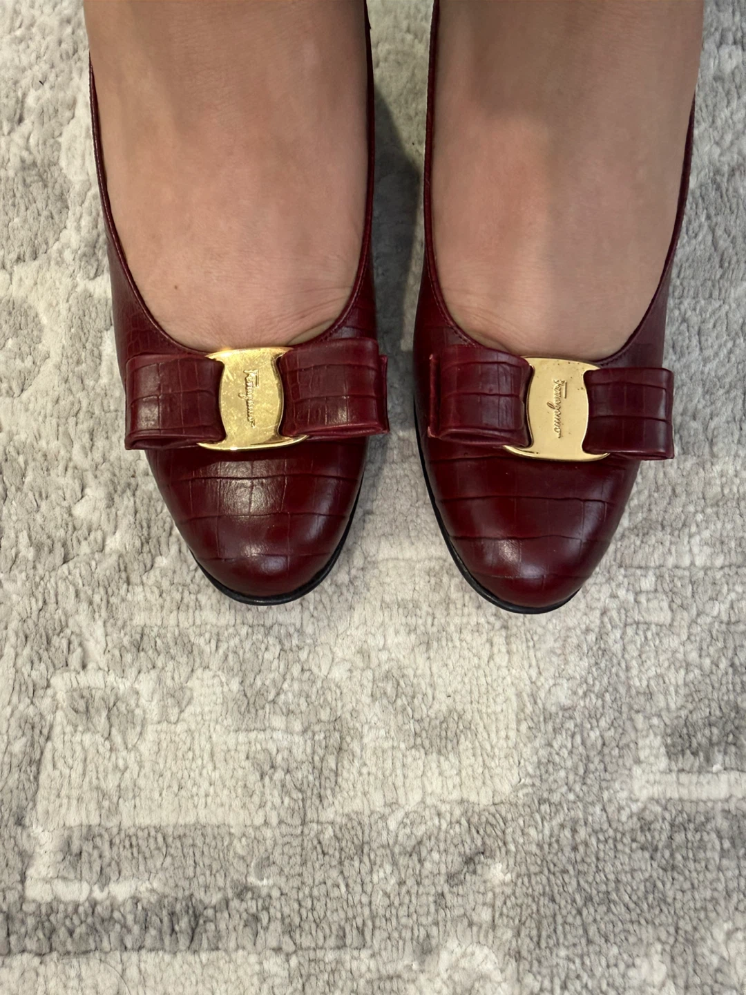 Salvatore Ferragamo Women's Burgundy Leather Heels - photo 5