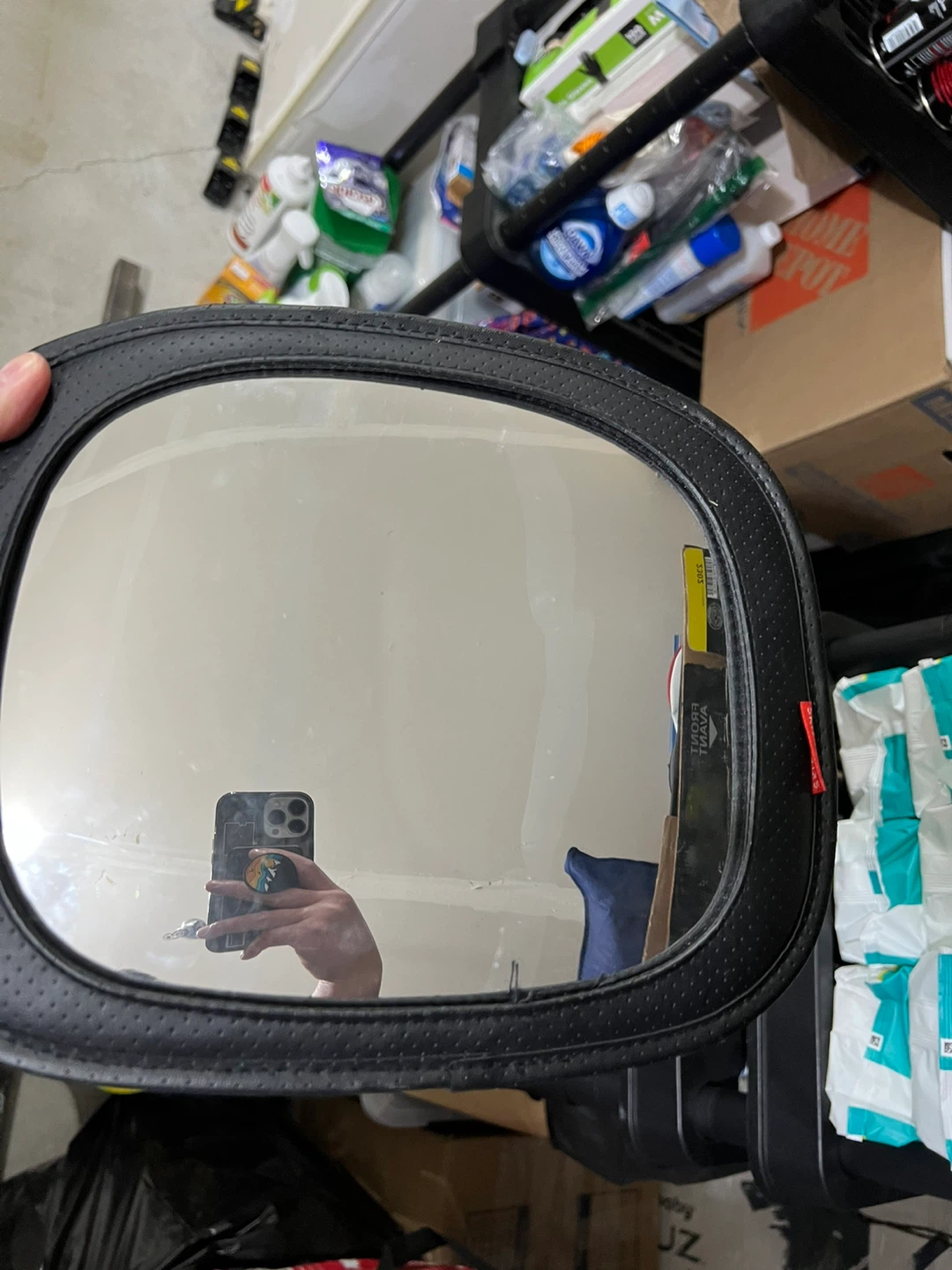 Black Skip Hop Car Headrest Mirror