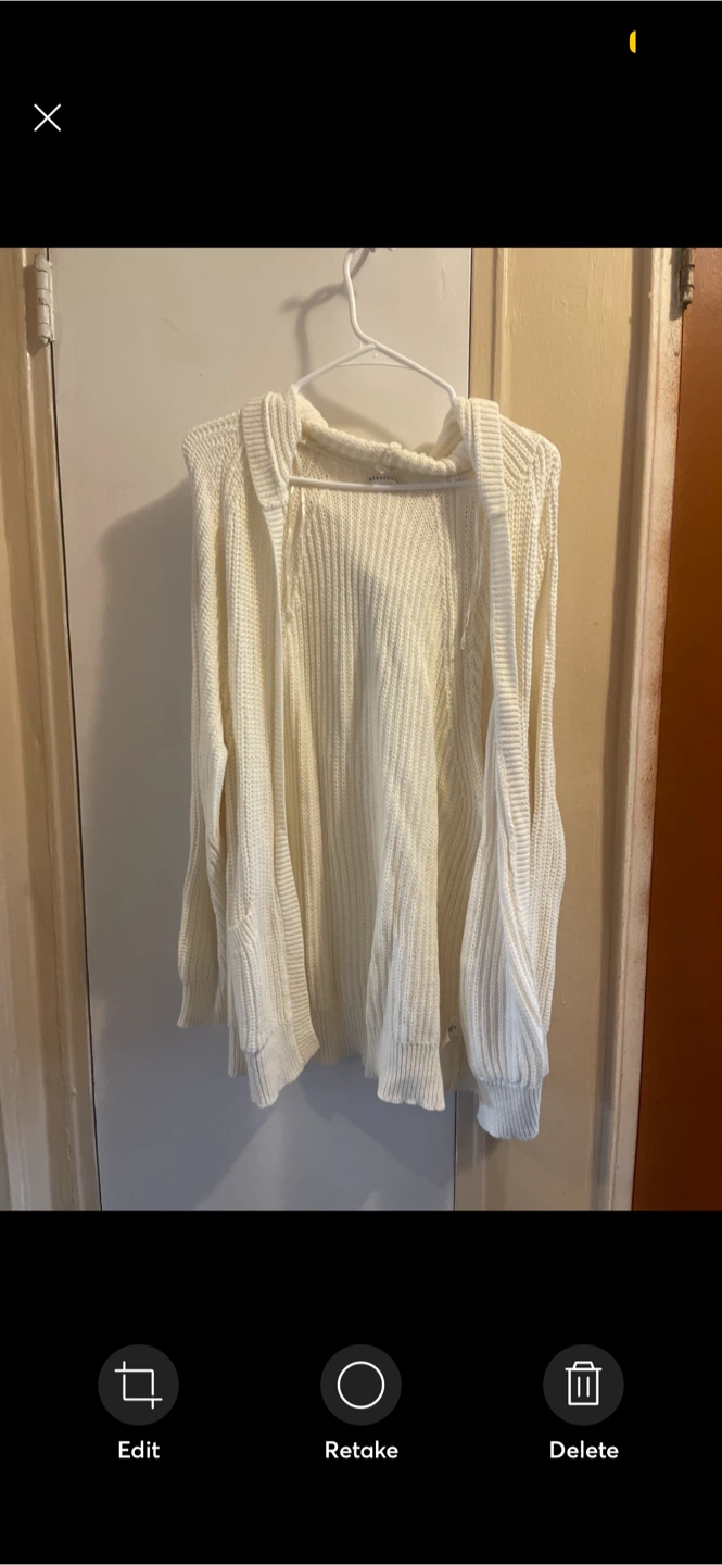 Aeropostale Cream Knit Cardigan Sweater - Size M
