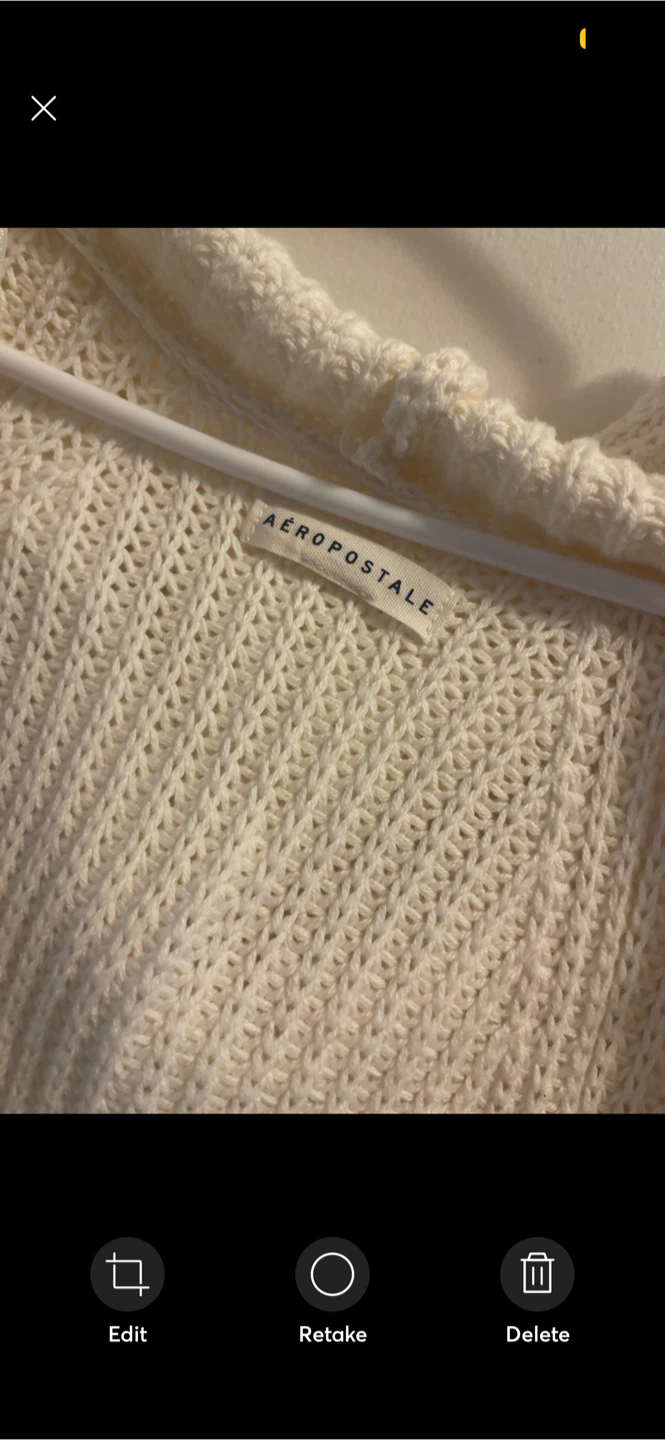 Aeropostale Cream Knit Cardigan Sweater - Size M - photo 2