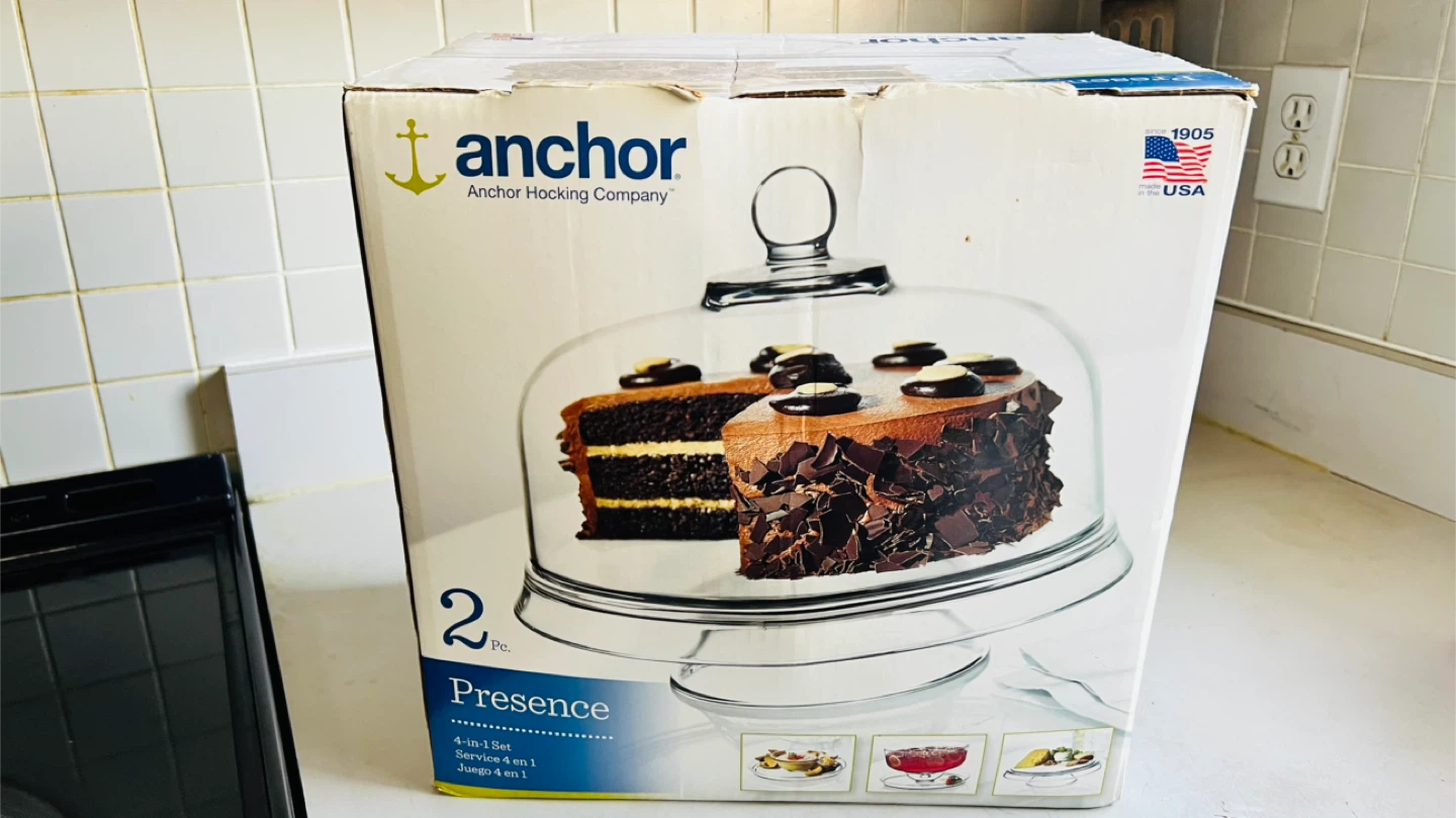 Anchor Hocking Presence 4-in-1 Glass Cake Stand Set