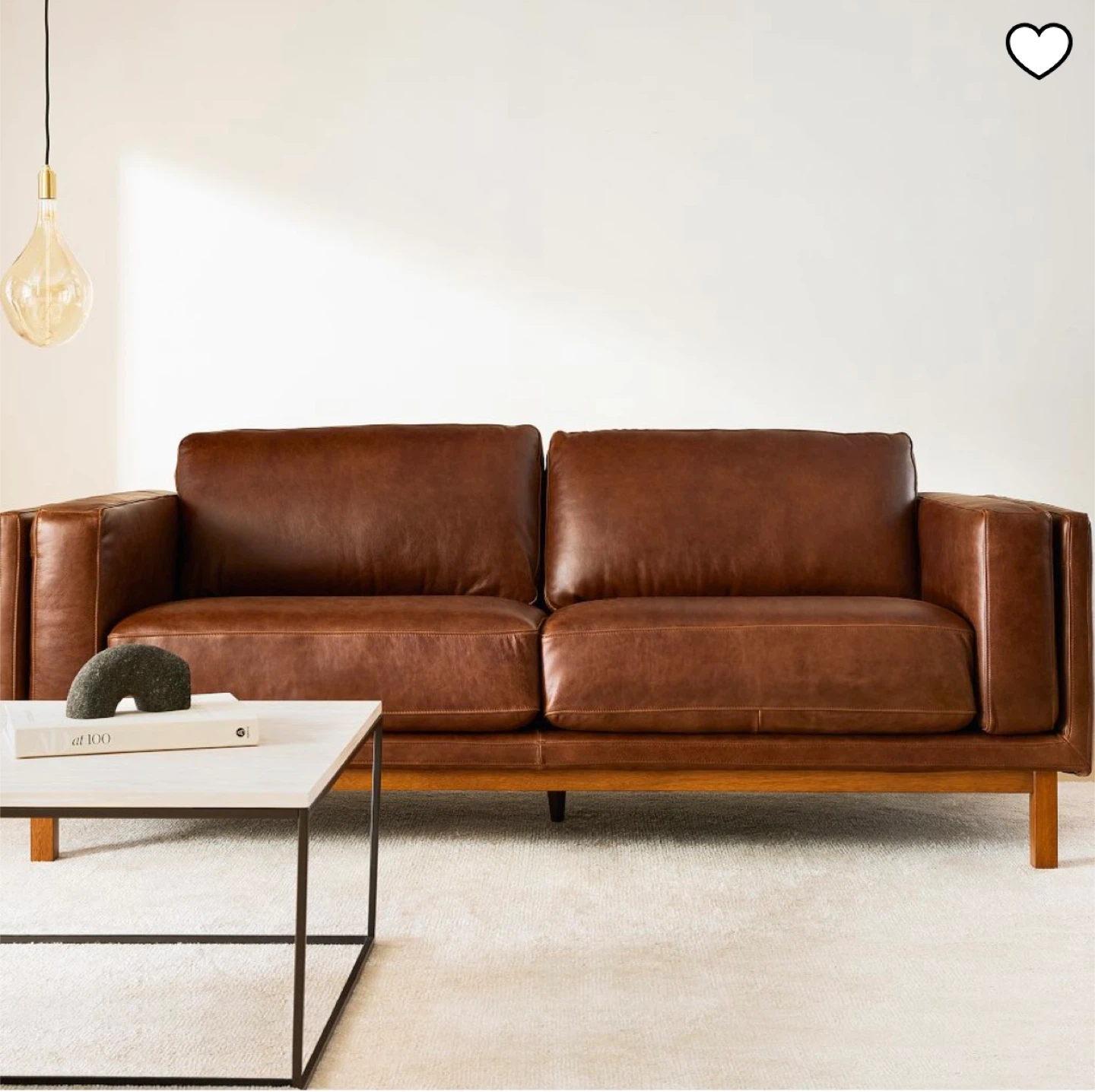 Brown Leather Sofa - photo 4
